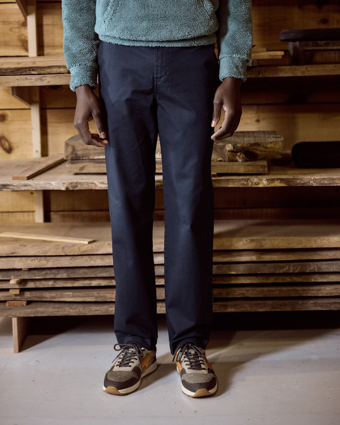 Chino bleu marine coton - BRIX REGULAR