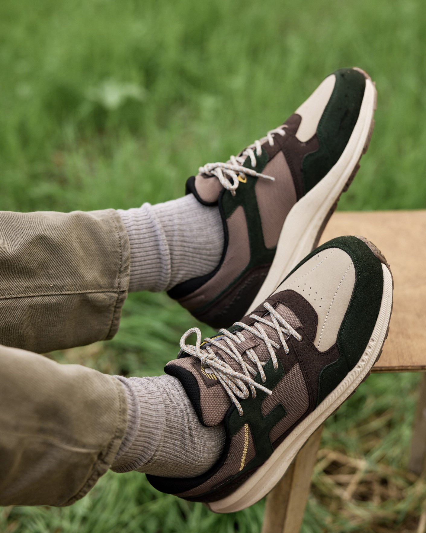 Baskets vert foncé & taupe - LIMWOOD