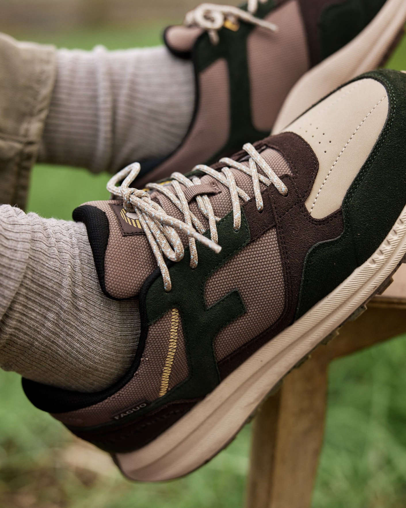 Baskets vert foncé & taupe - LIMWOOD