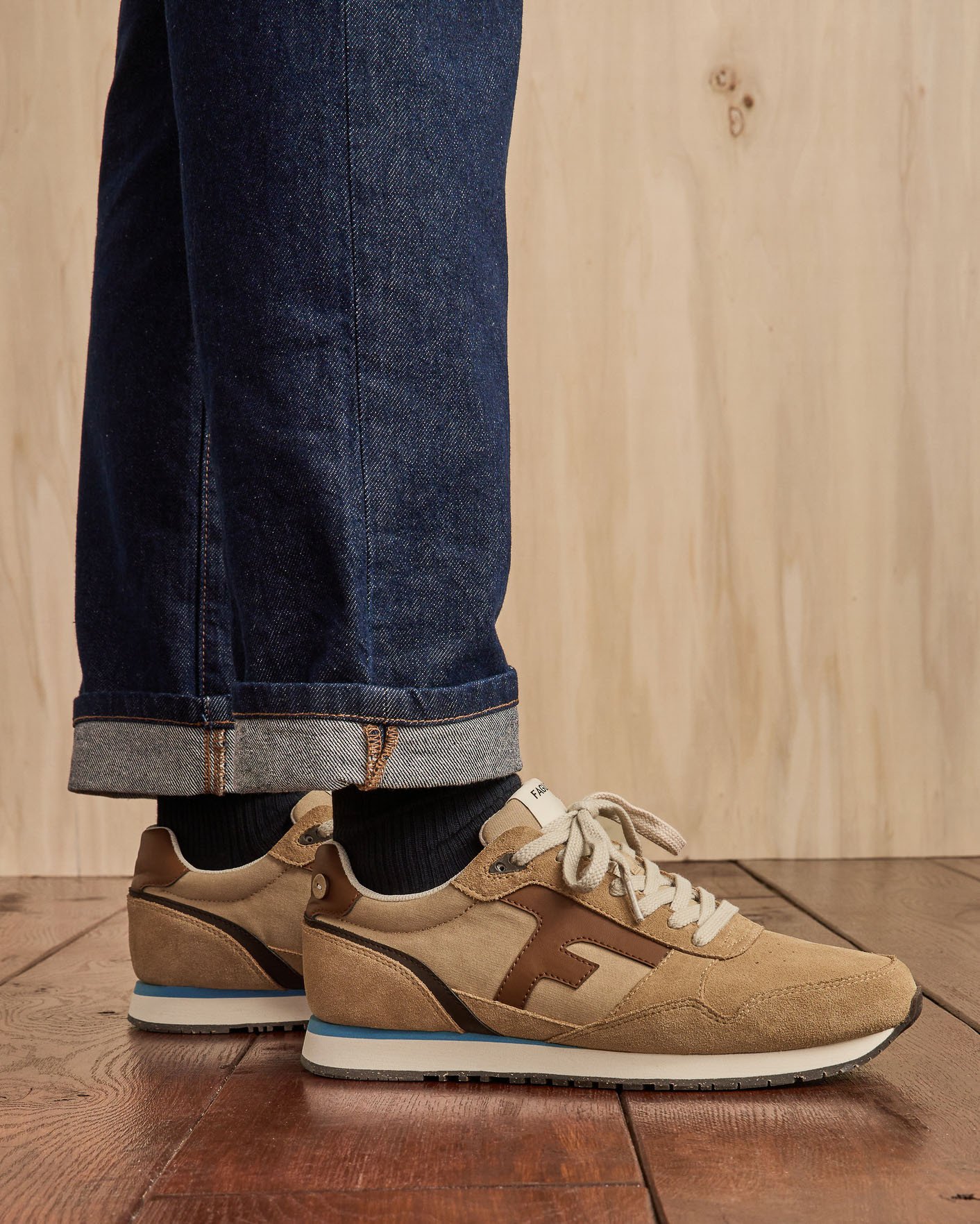 Baskets camel cuir & suède - ELM