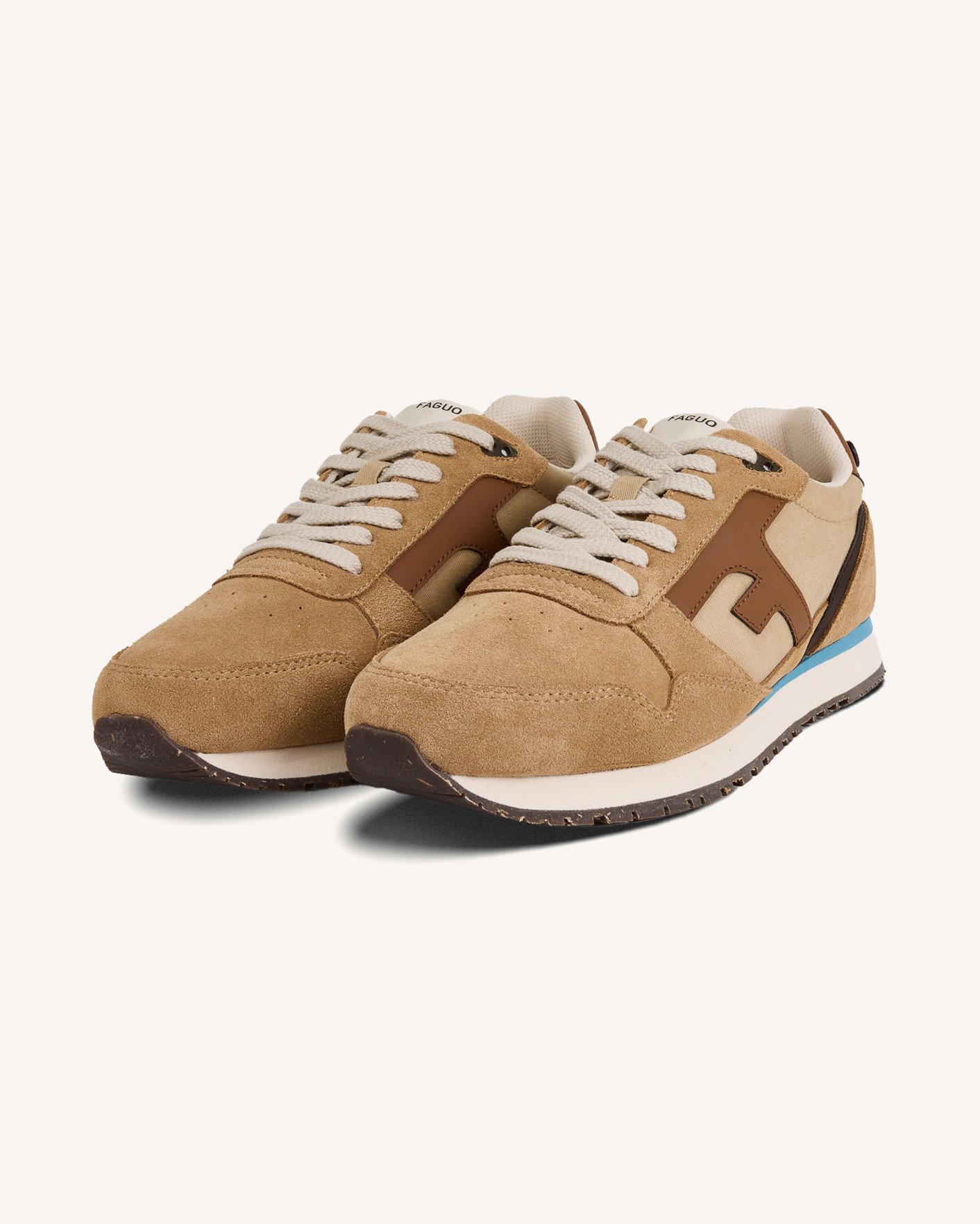 Baskets camel cuir & suède - ELM