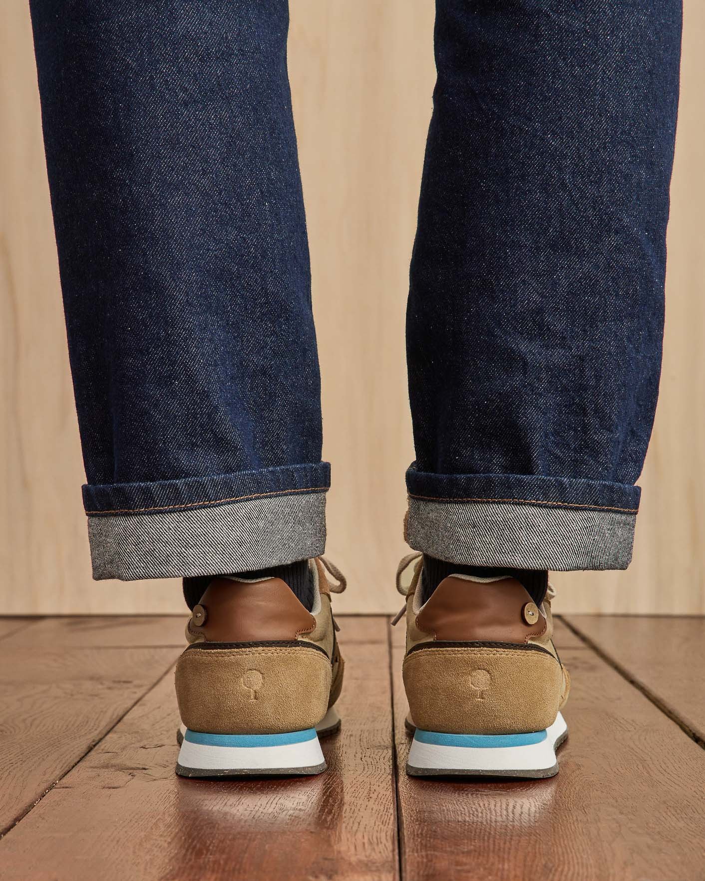 Baskets camel cuir & suède - ELM