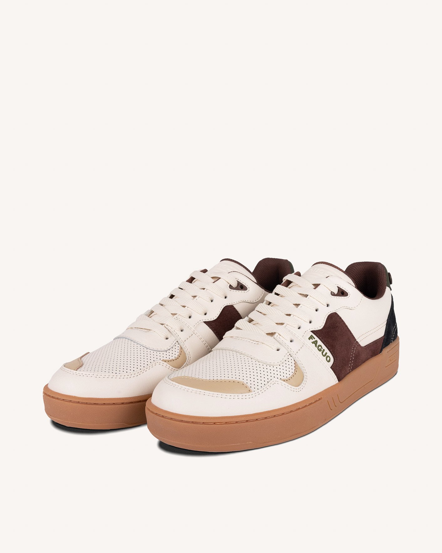 Baskets écrues & marron cuir - CEIBA