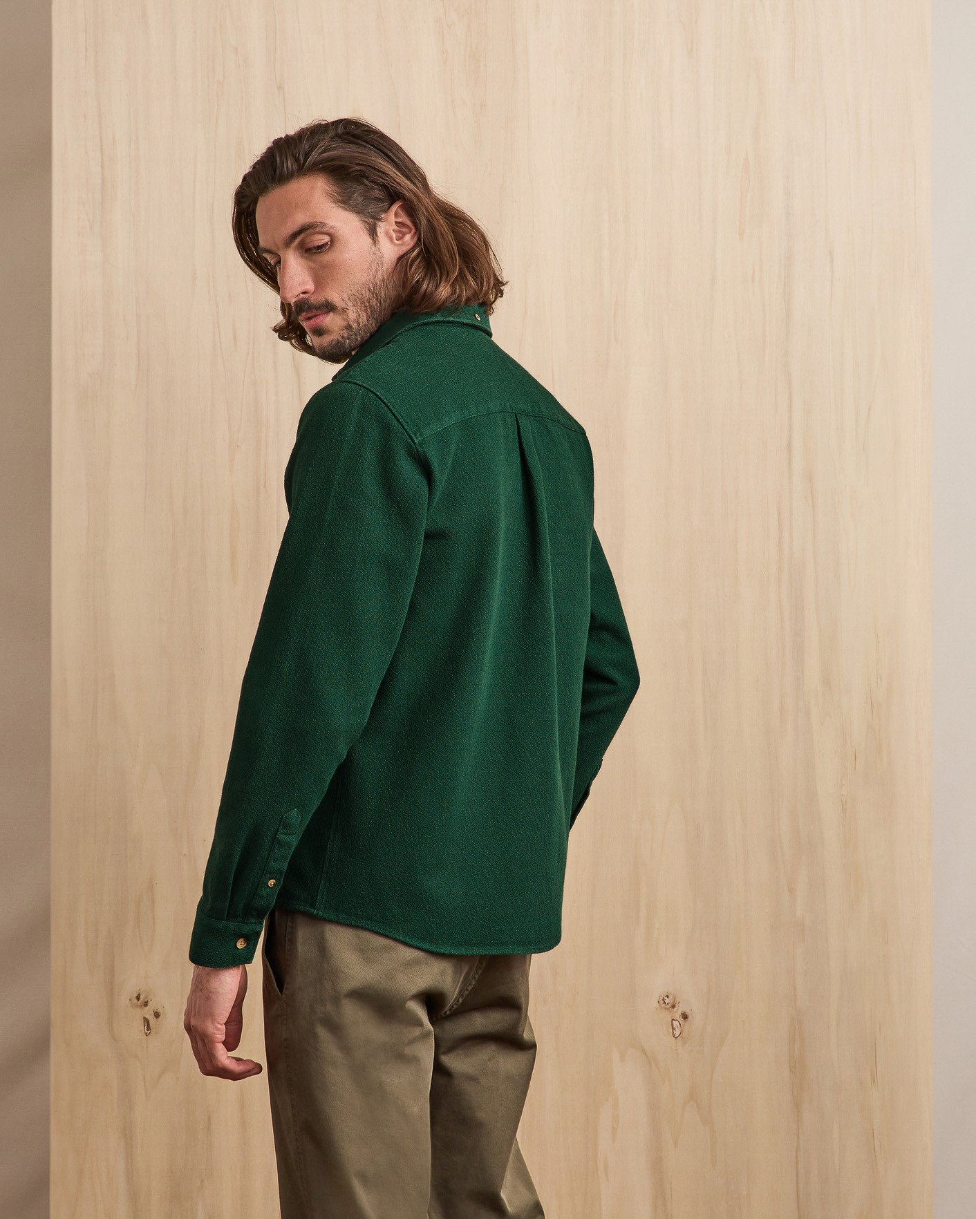 Surchemise vert sapin coton - SIGNY
