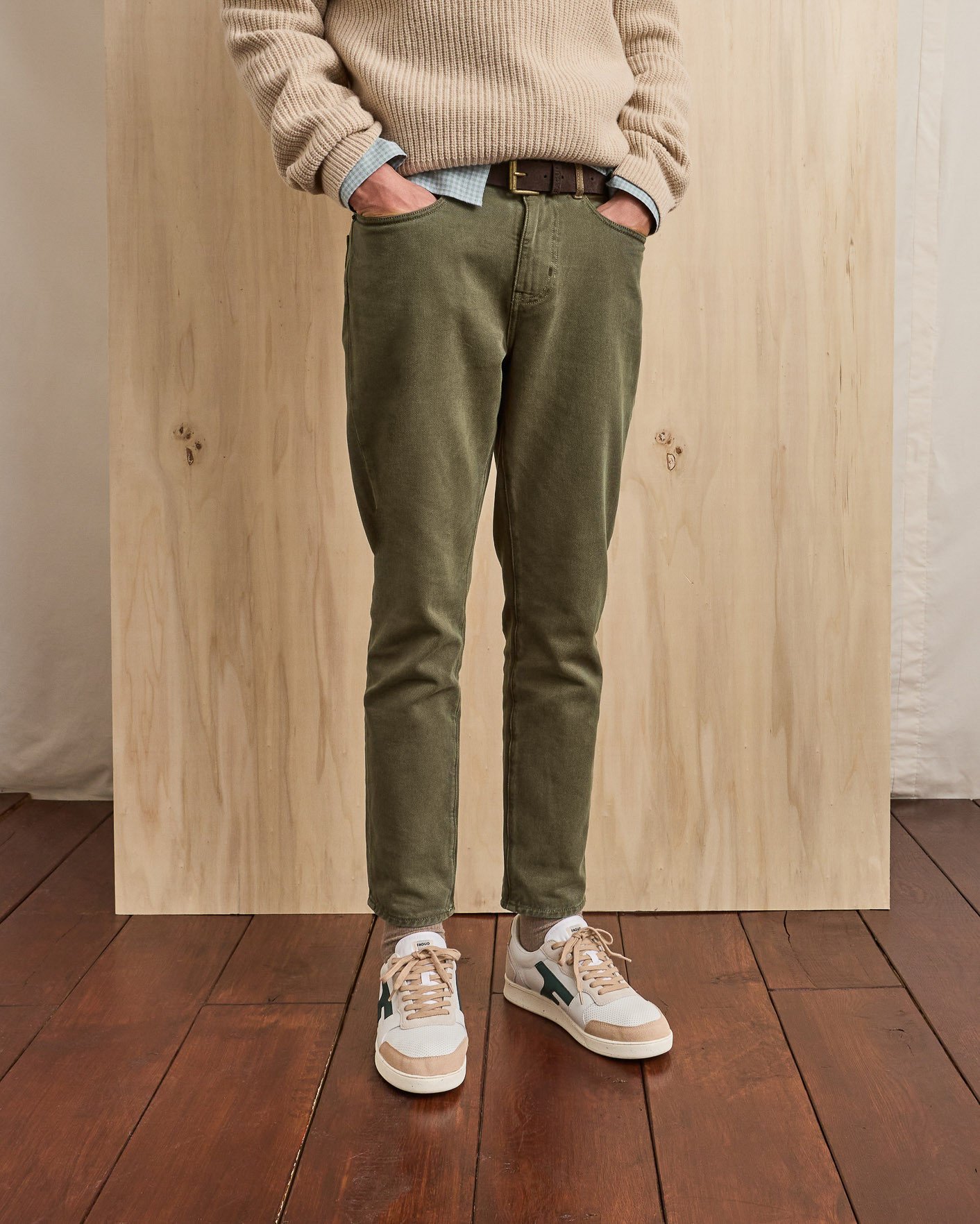 Jean fuselé marron coton - TAPERED