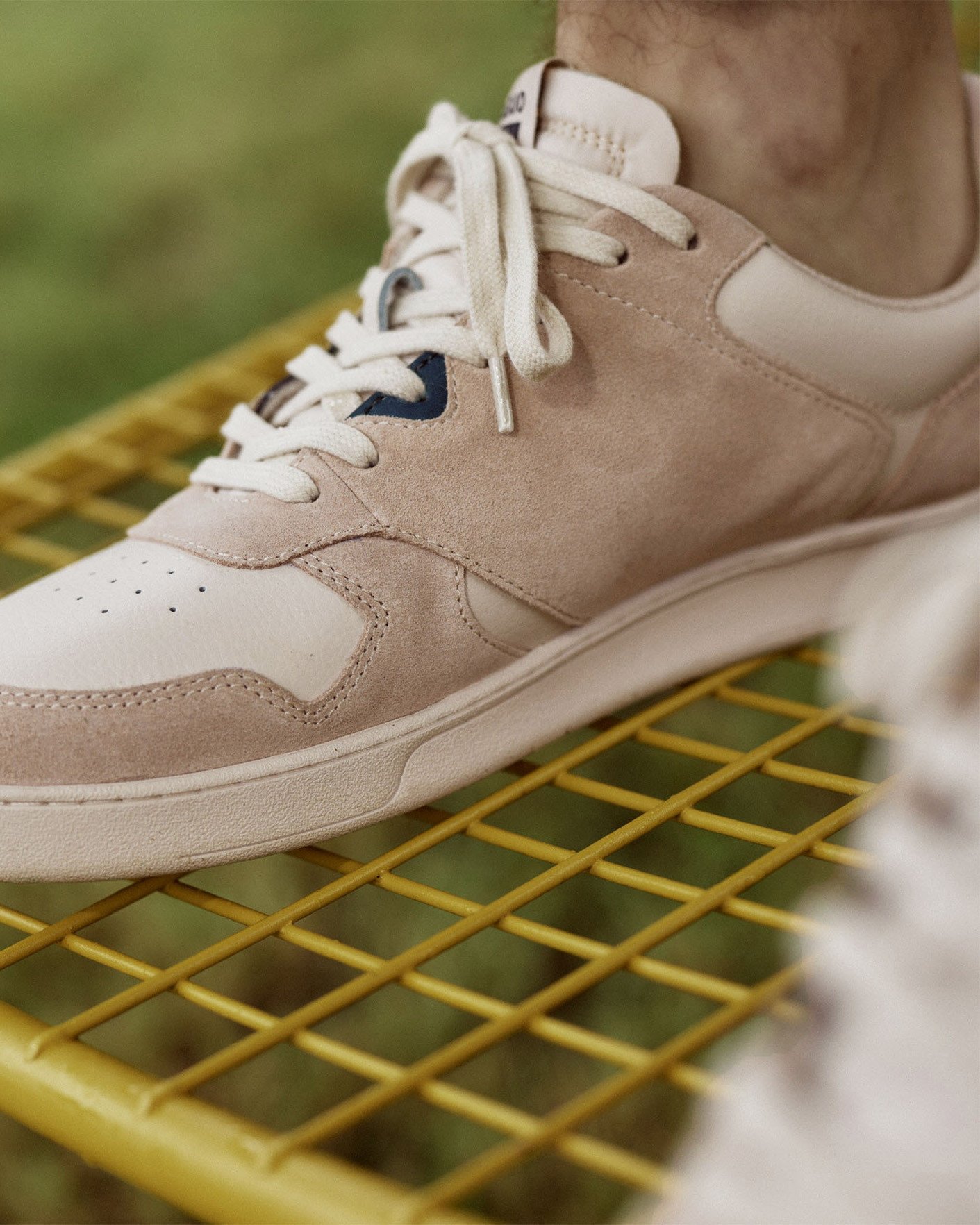 Baskets beiges & bleues cuir - PALMER