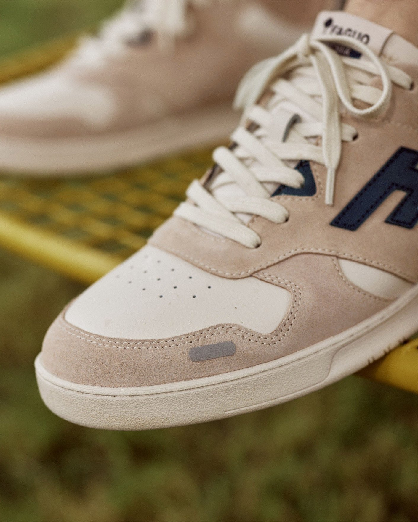 Baskets beiges & bleues cuir - PALMER