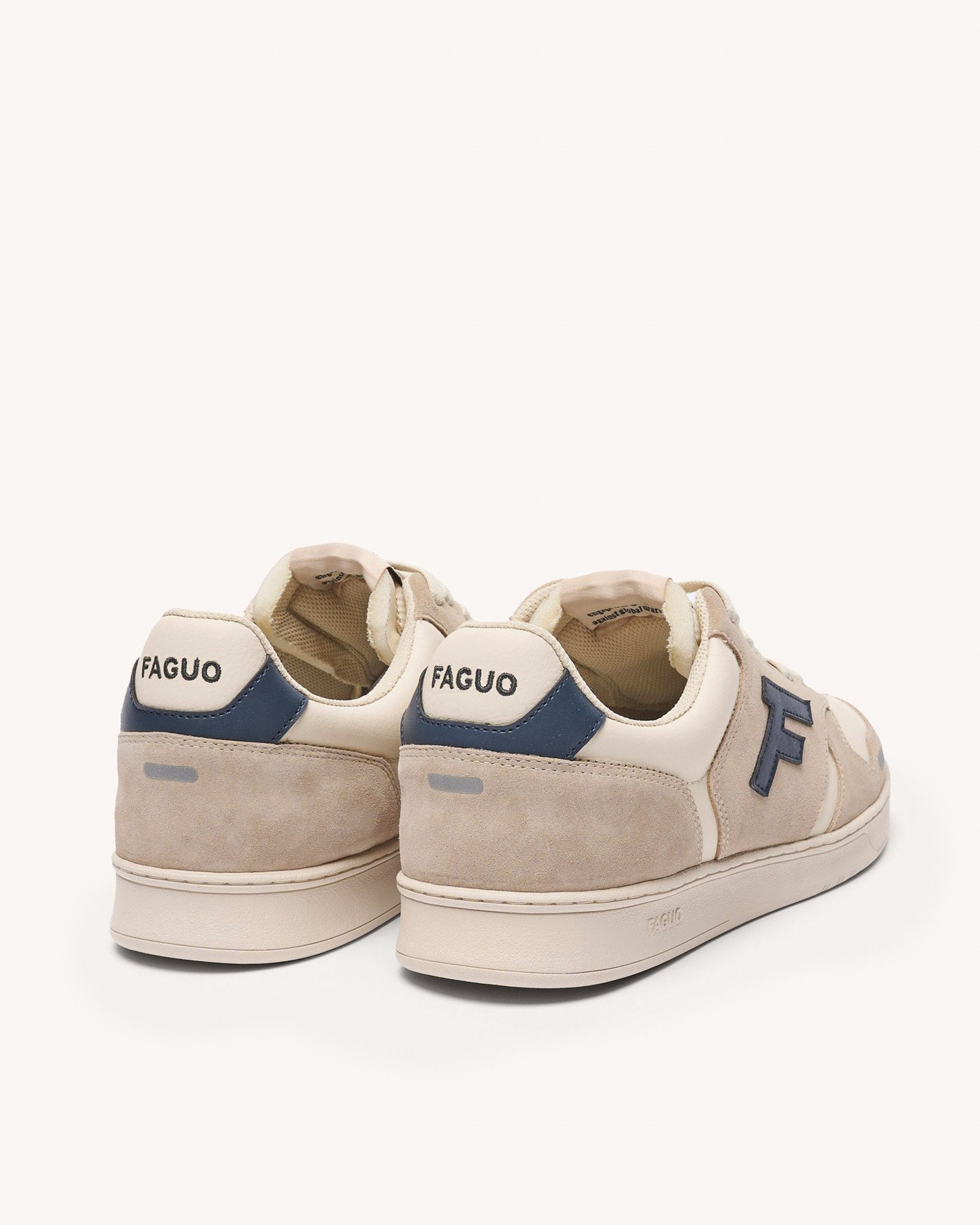 Baskets beiges & bleues cuir - PALMER