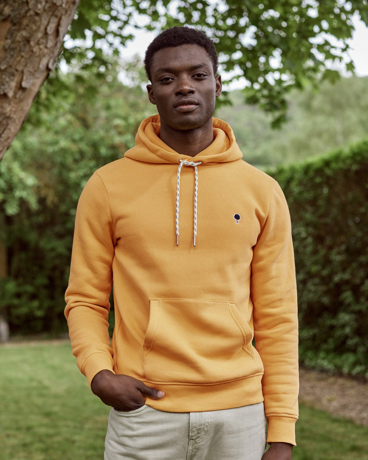 Sweat à capuche ocre coton - DIRAC