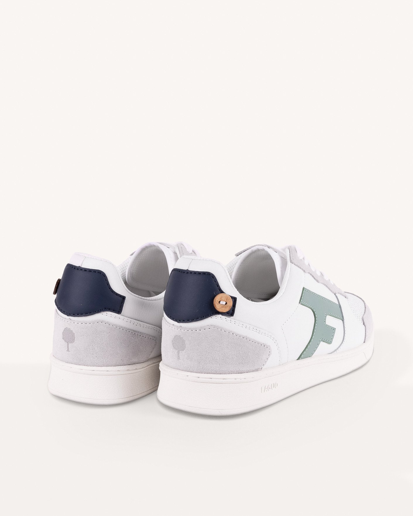 Baskets blanches & bleu pastel cuir - HAZEL