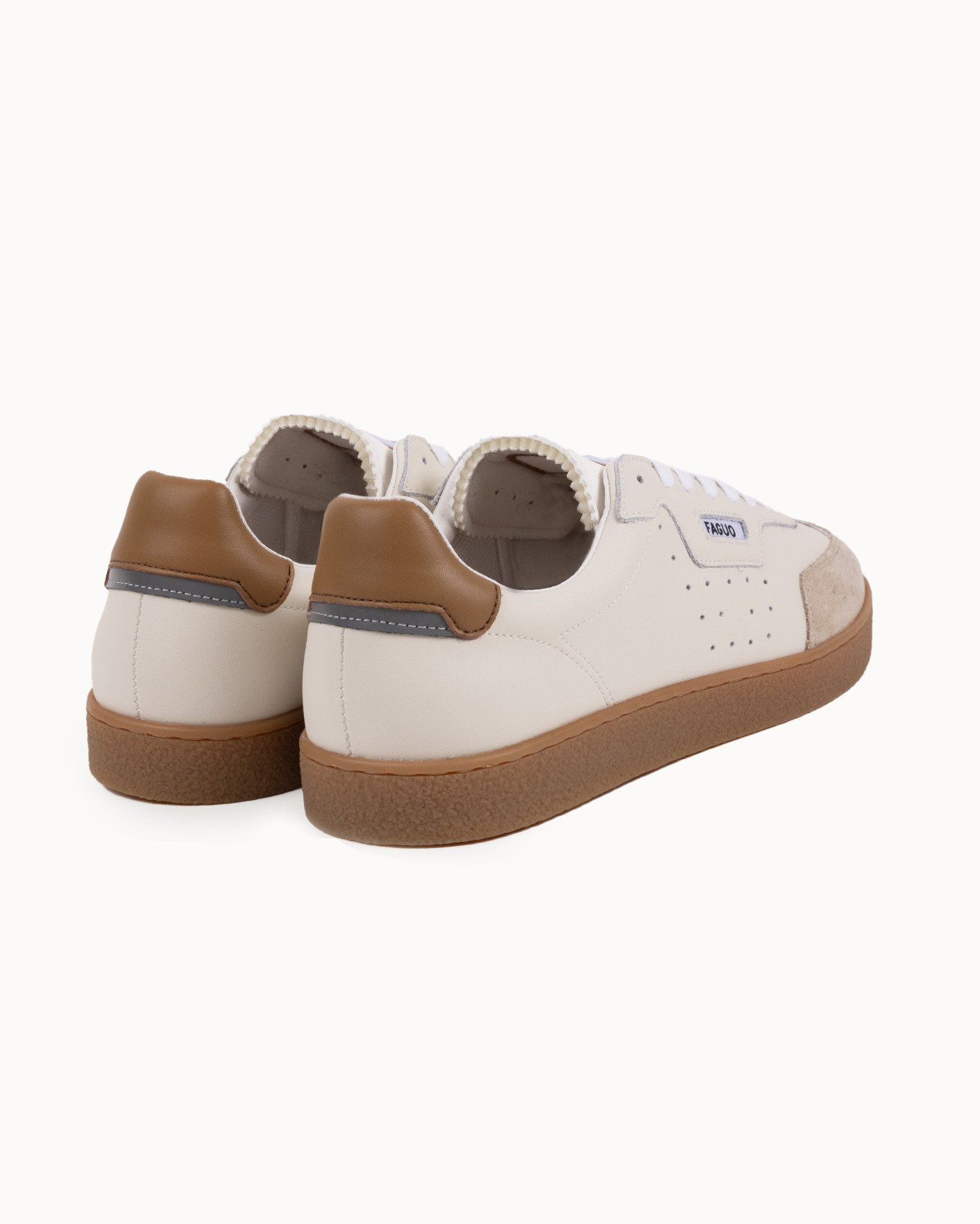 Baskets crème & camel suède - LUMBO