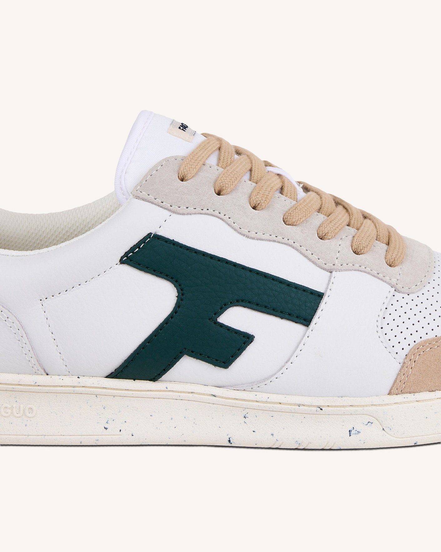 Baskets blanche & vert clair cuir & suède - HAZEL