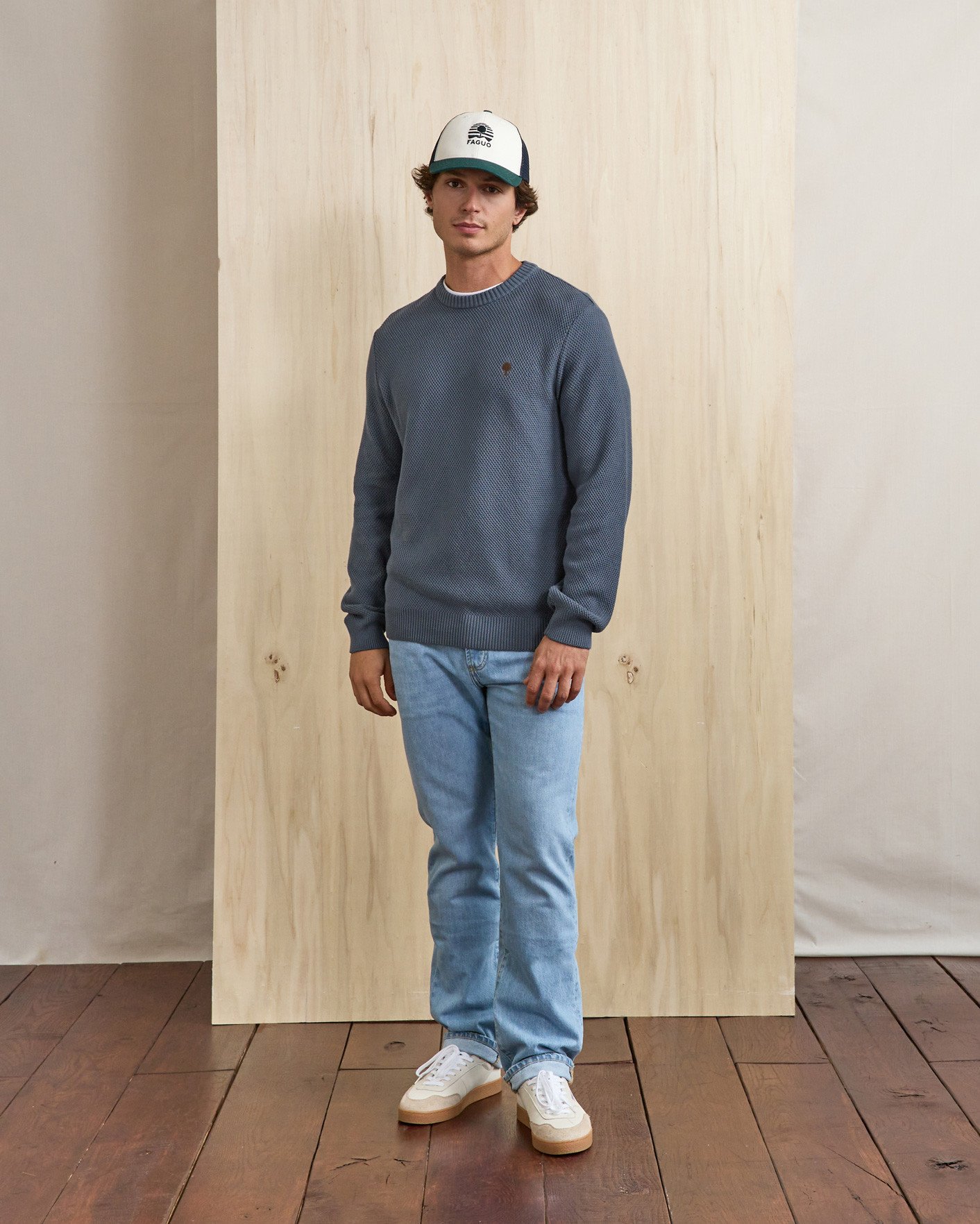 Pull en coton bleu jean - OPALE