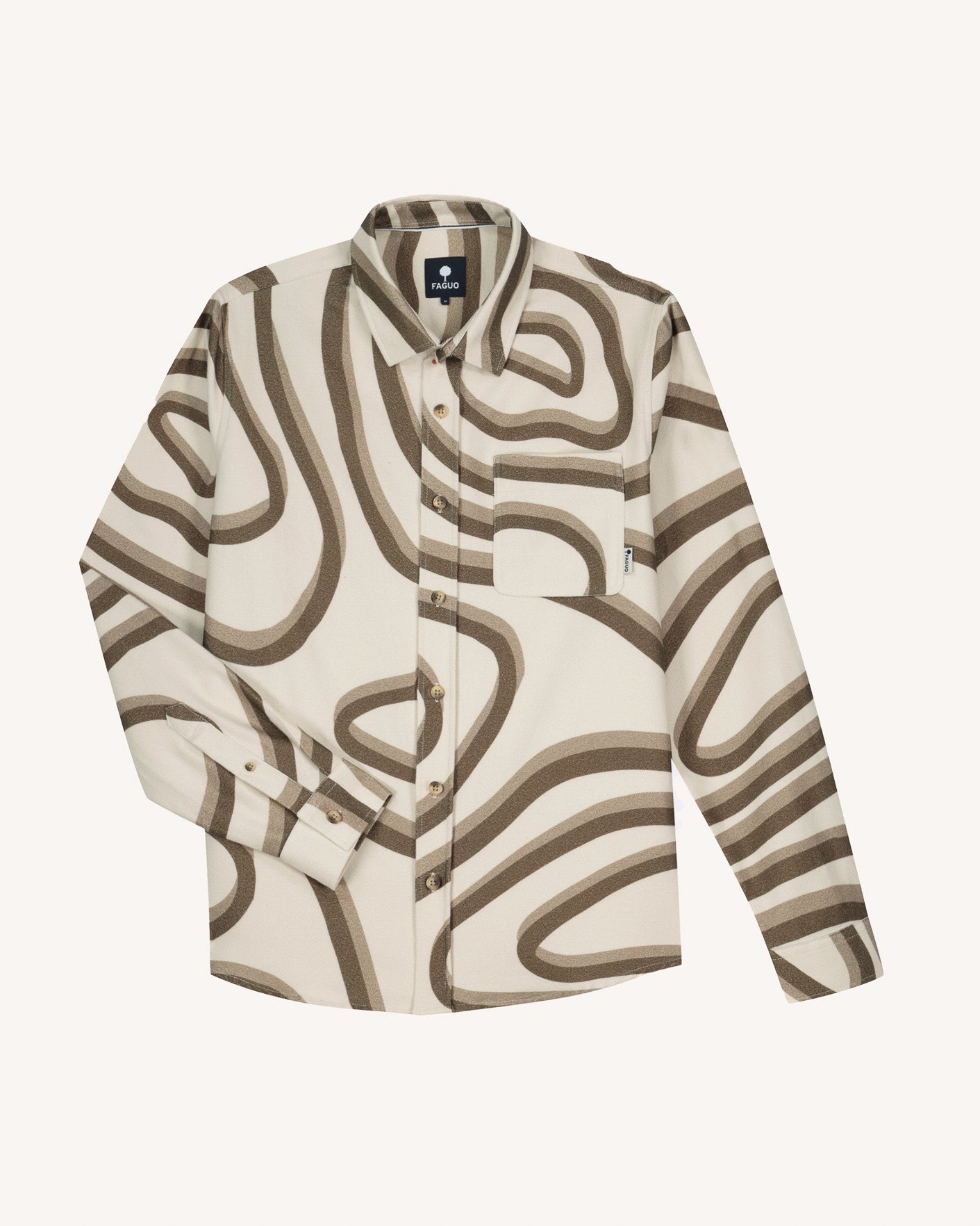 Surchemise velours beige & camel - SIGNY