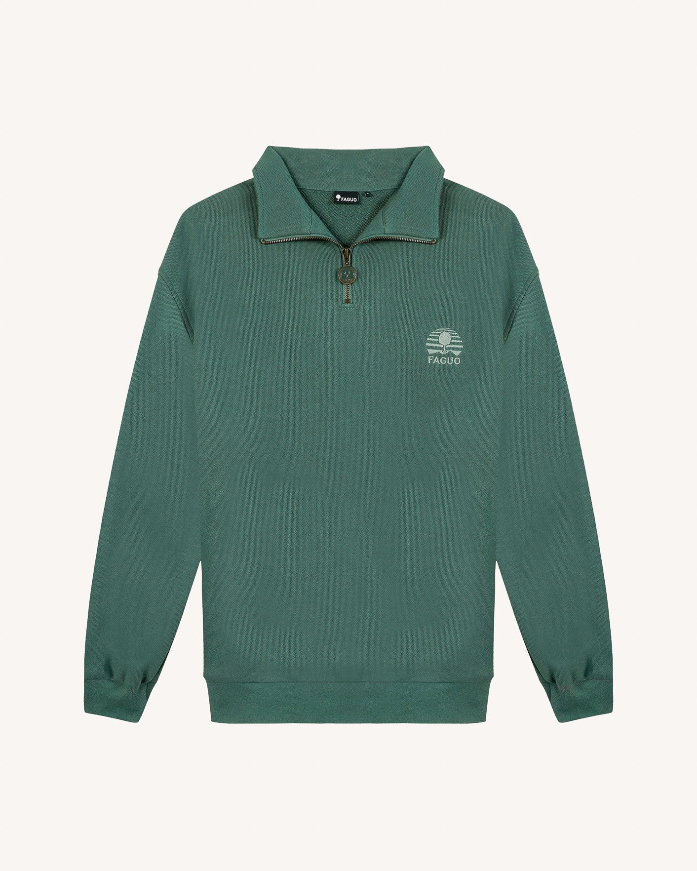 Sweat zippé vert clair coton - AMBOISE