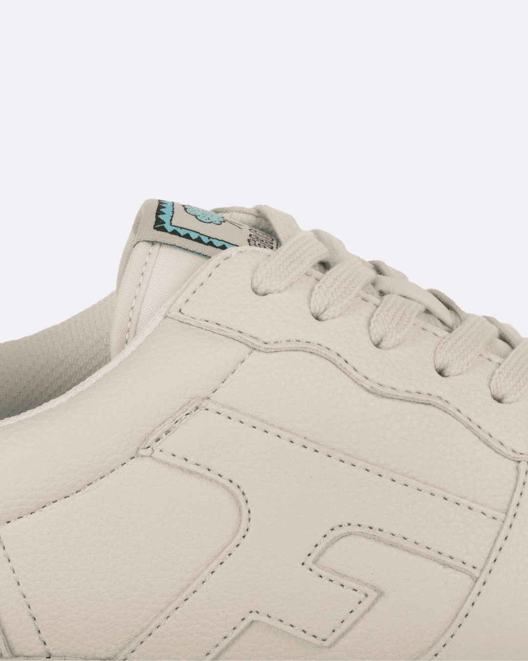 Baskets écrues cuir bouton gris - HAZEL