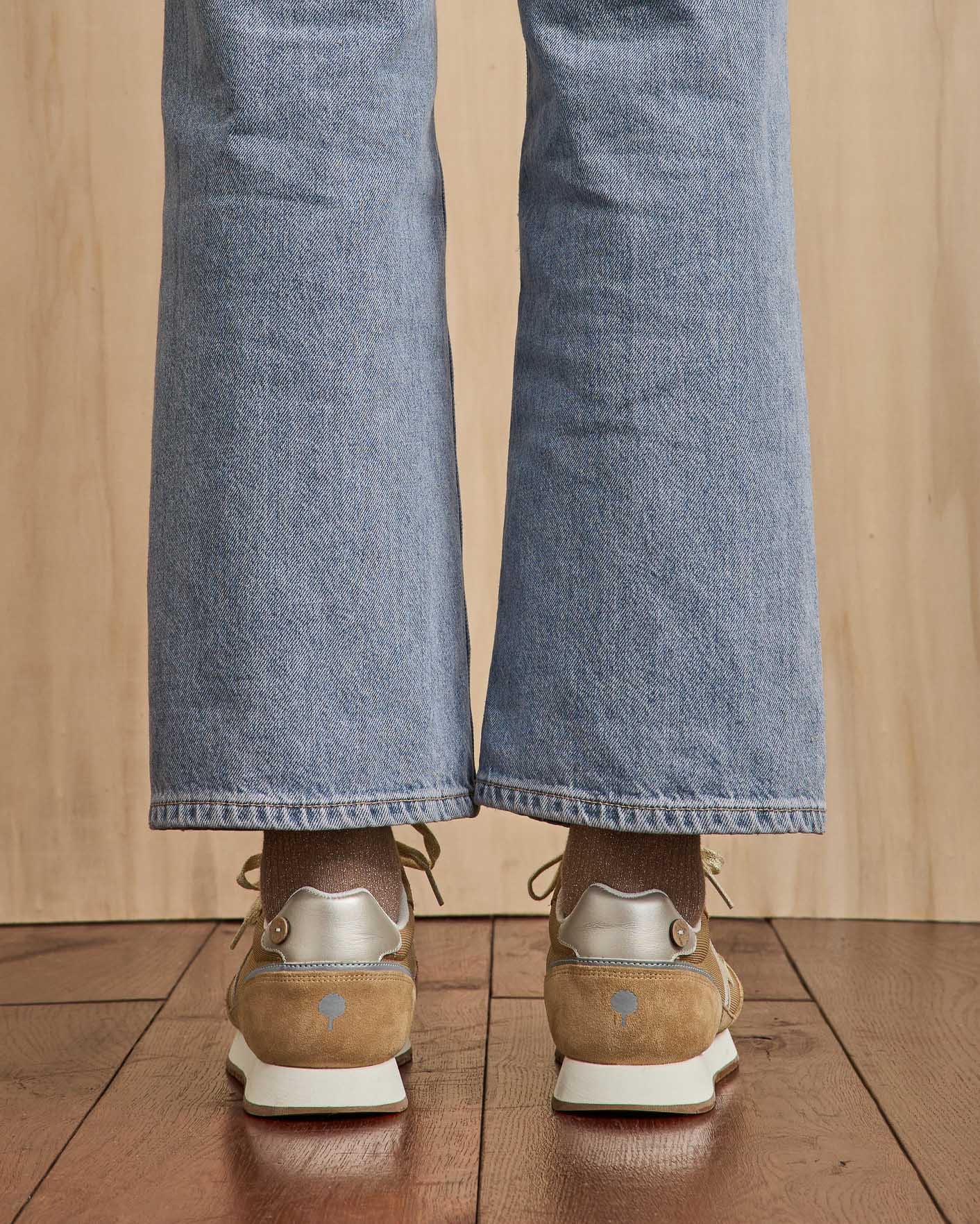 Baskets beige & doré - ELM