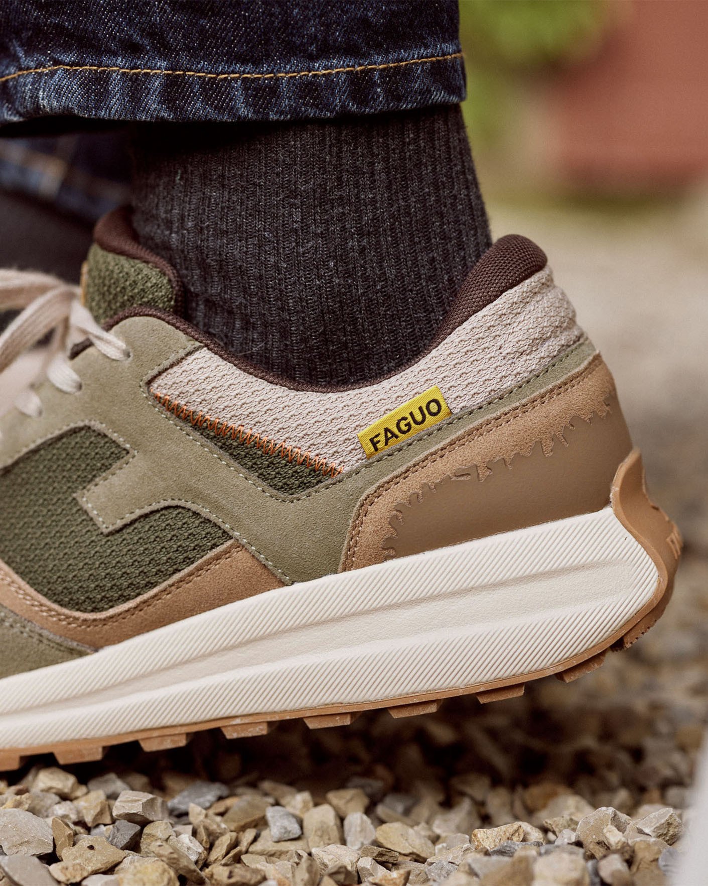 Baskets kaki & marron suède - LIMWOOD