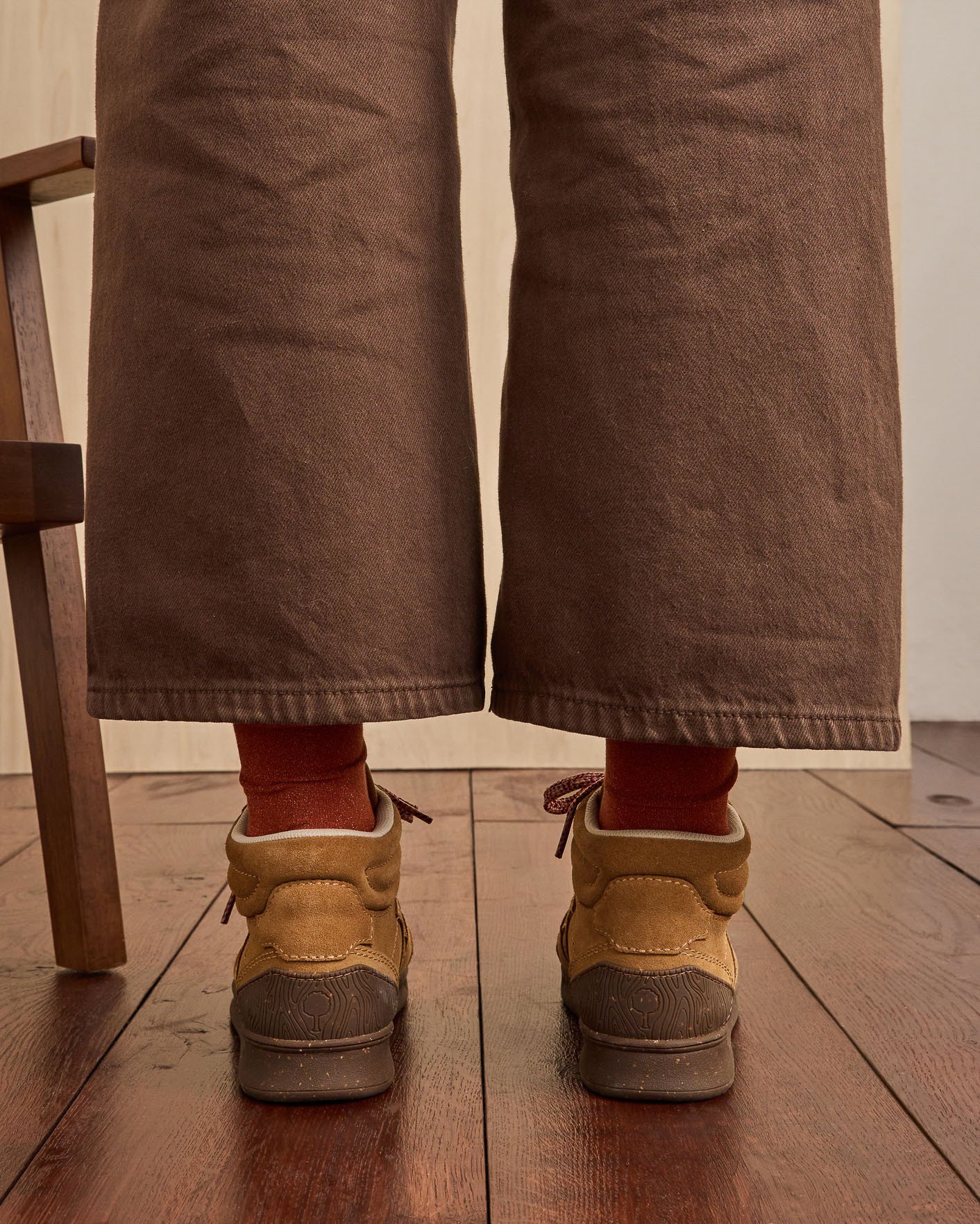 Baskets montantes camels, cuir & suède - HAZEL MID