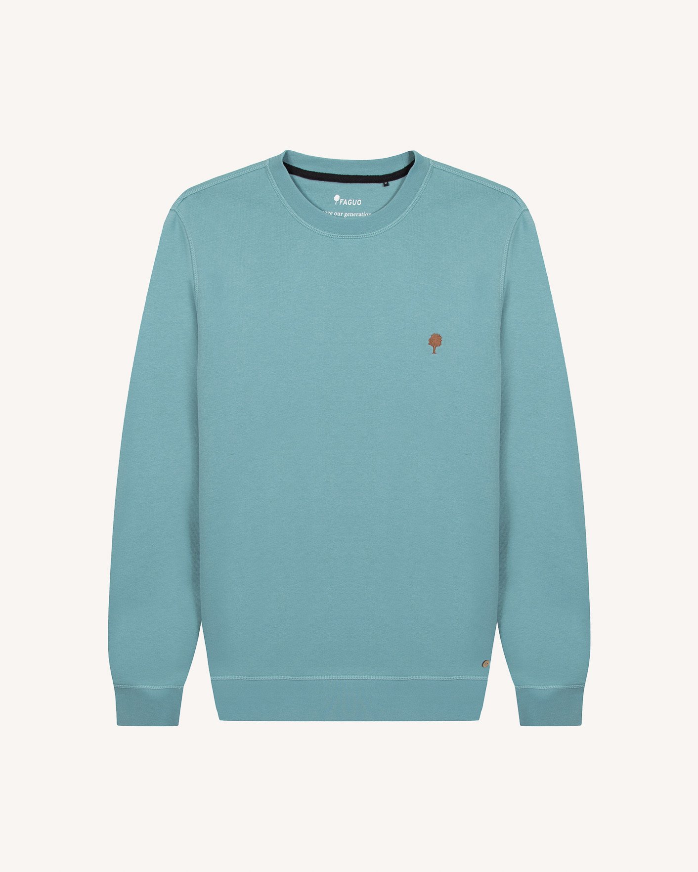 Sweat col rond bleu clair coton - DONZY