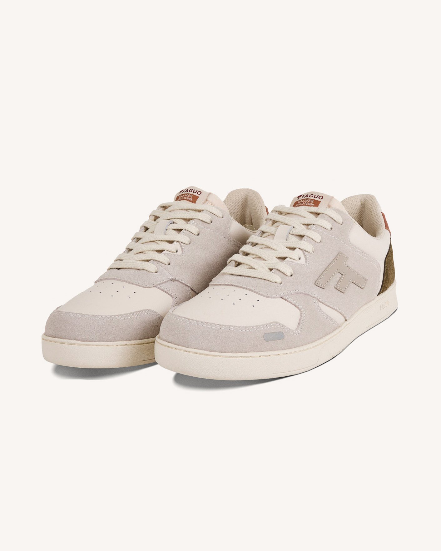 Baskets crème & rouille cuir - PALMER