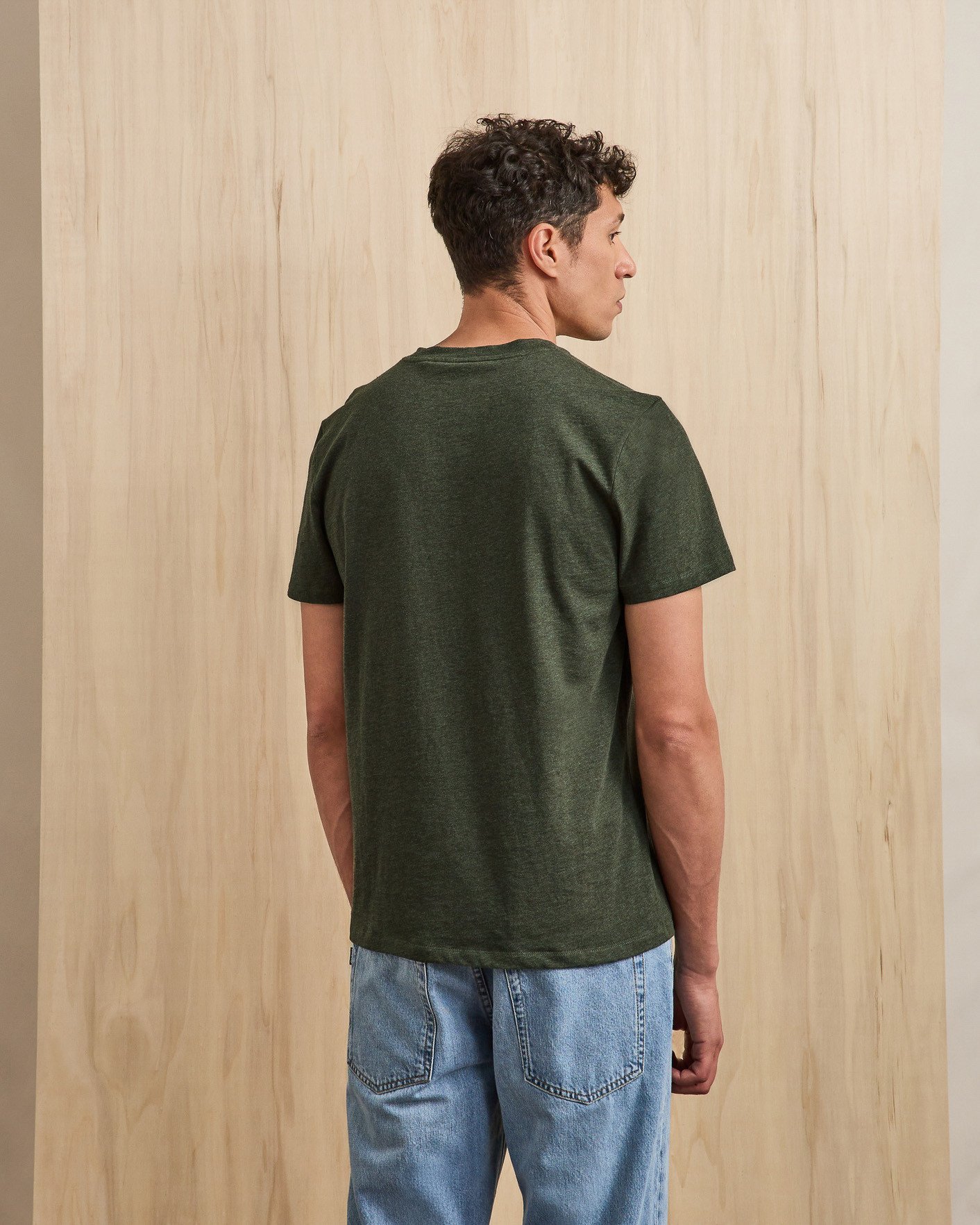 T-shirt vert foncé coton - OLONNE