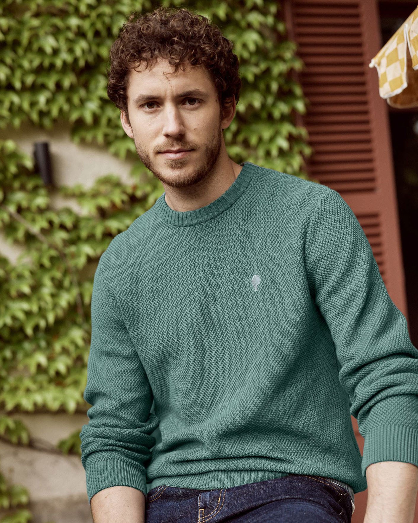 Pull en coton vert d'eau - OPALE