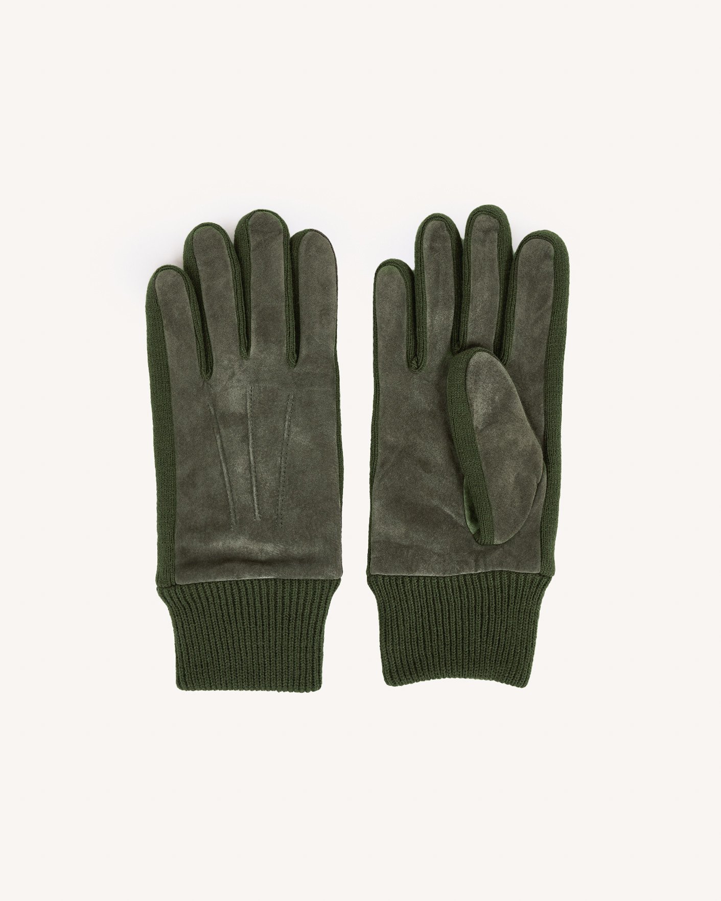 Gants en cuir doublé laine kaki - GLOVES
