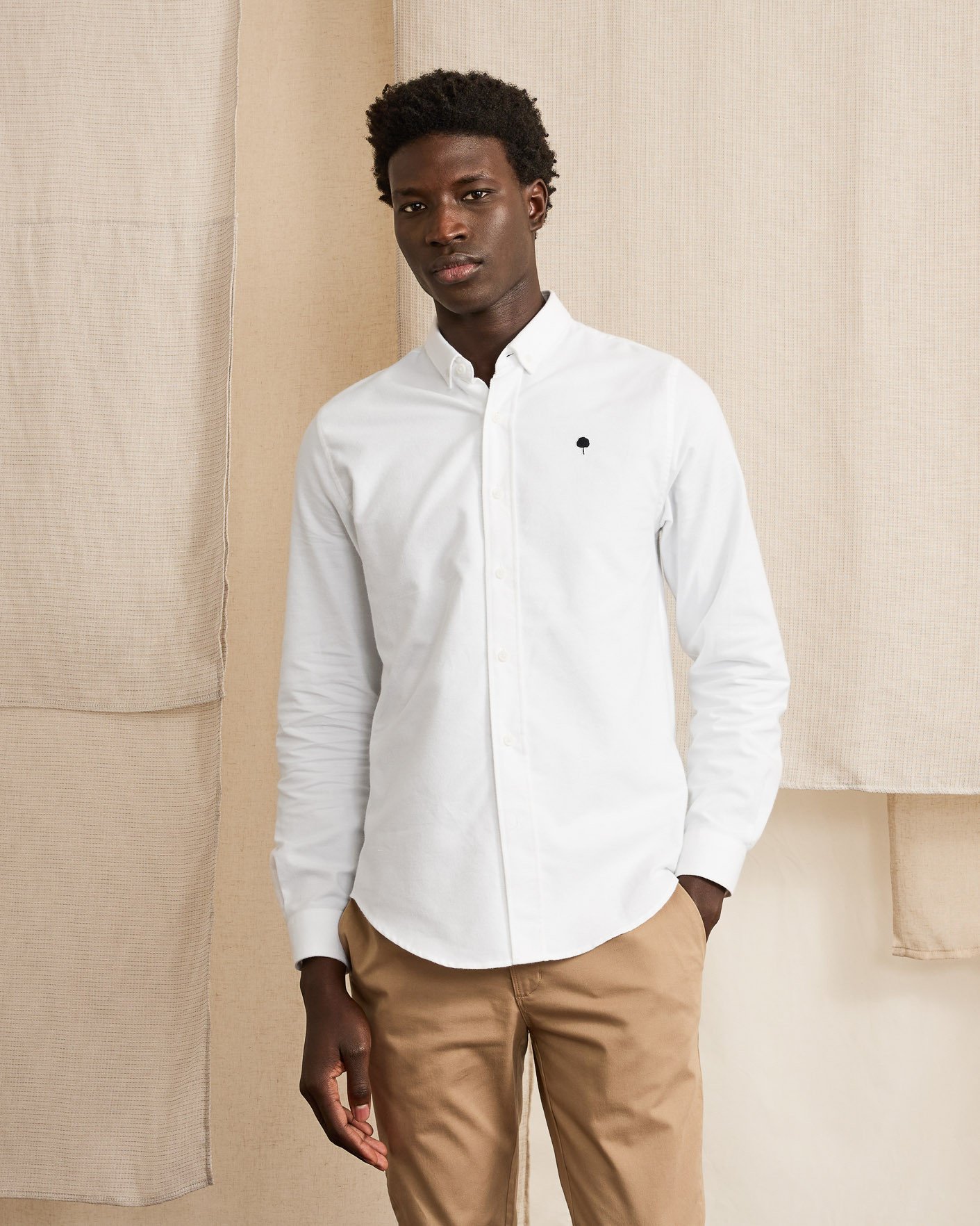 Chemise manches longues blanche coton - IVOY