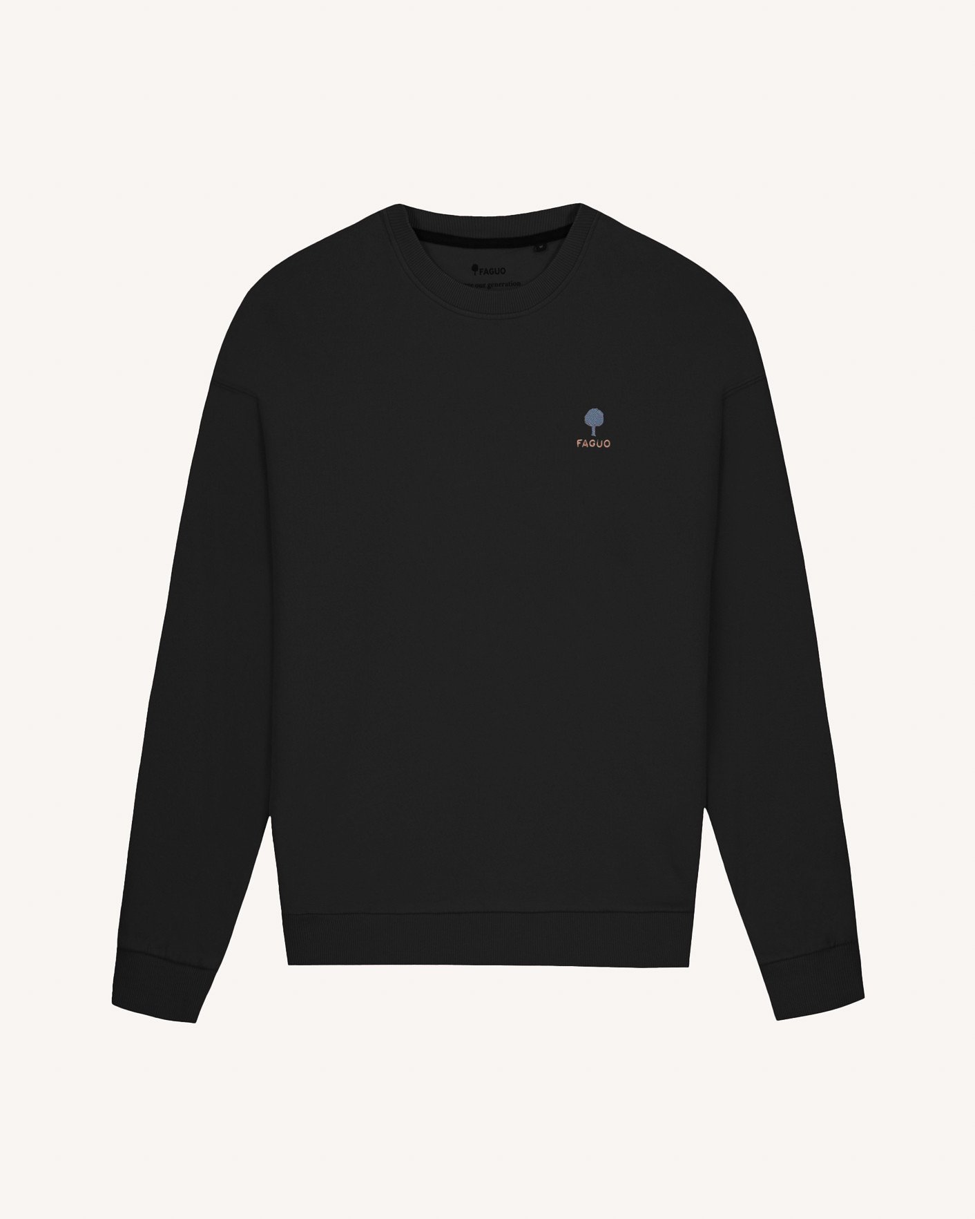 Sweat col oversize rond noir - FANGO