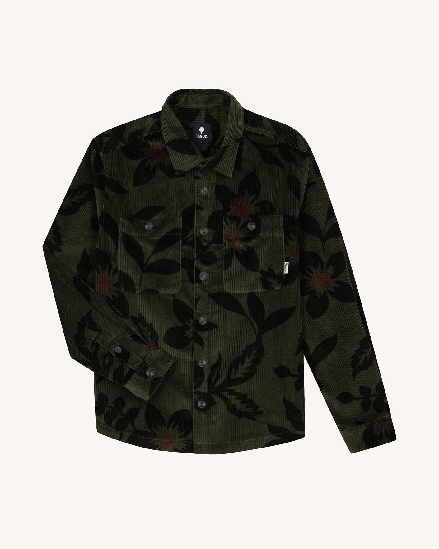 Surchemise olive & kaki coton - CLEMONT