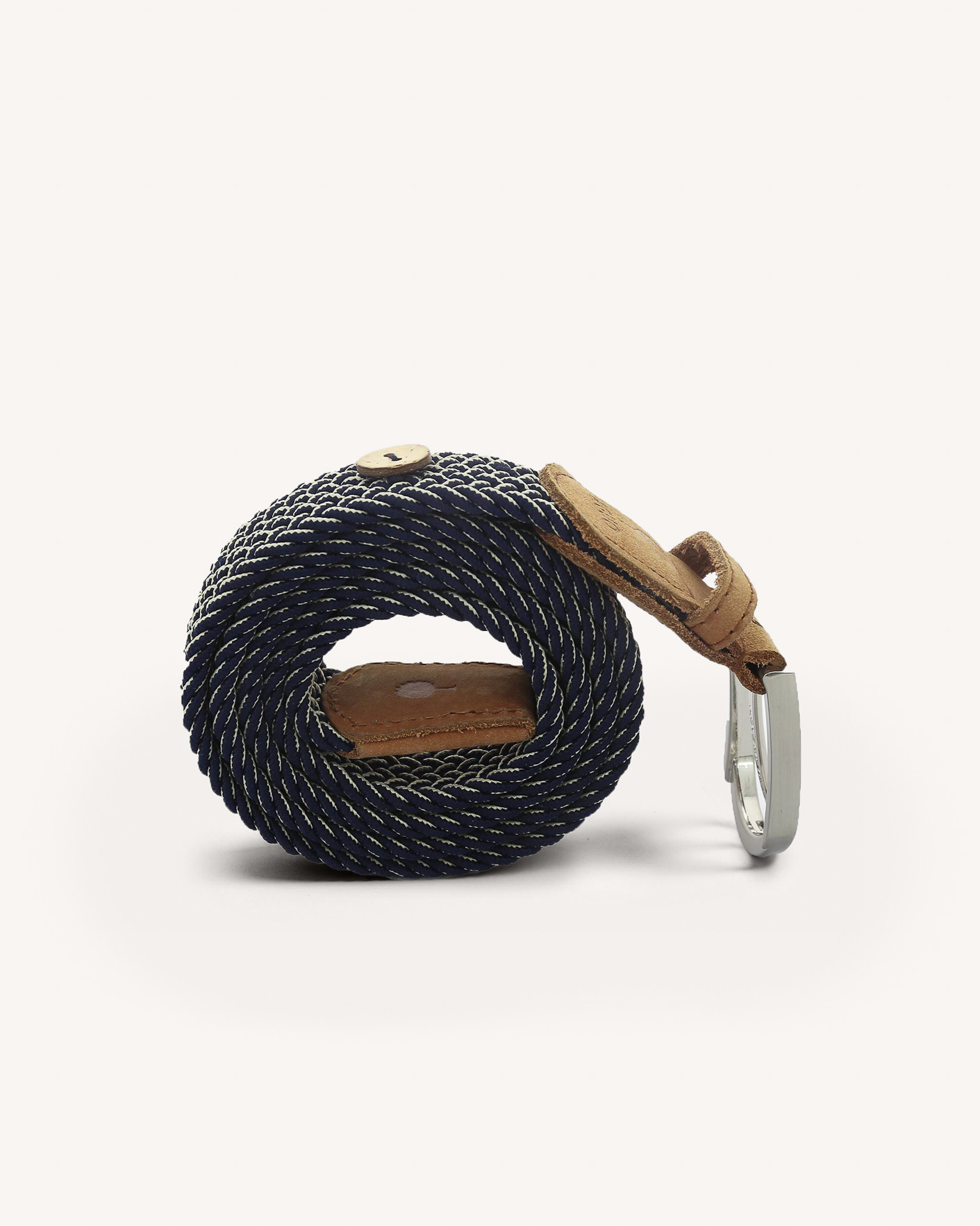 Ceinture à motifs bleu marine & écru - BELT