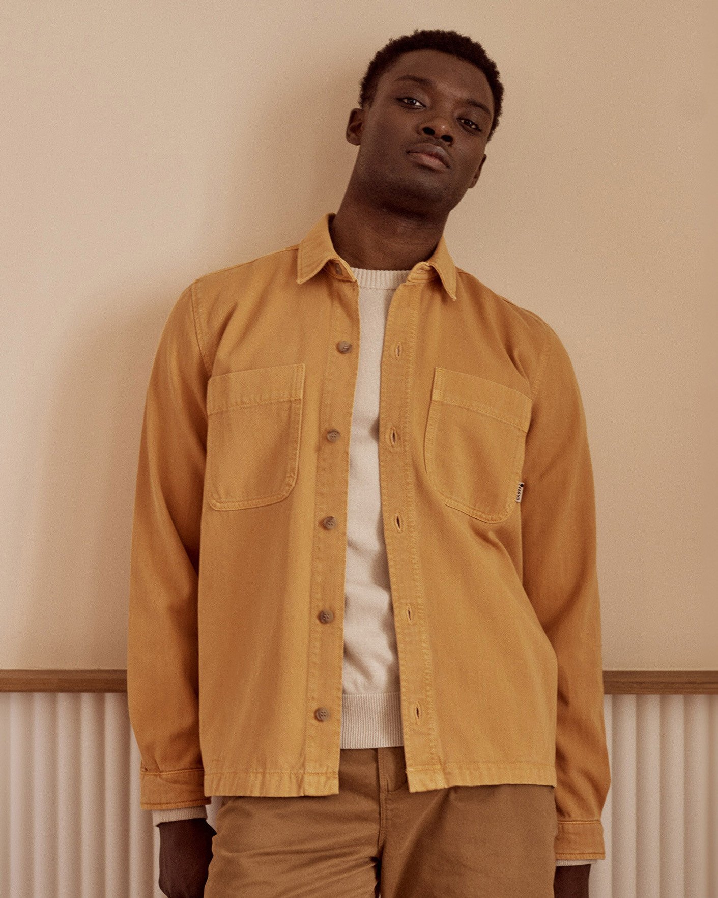 Surchemise orange clair coton - CLEMONT