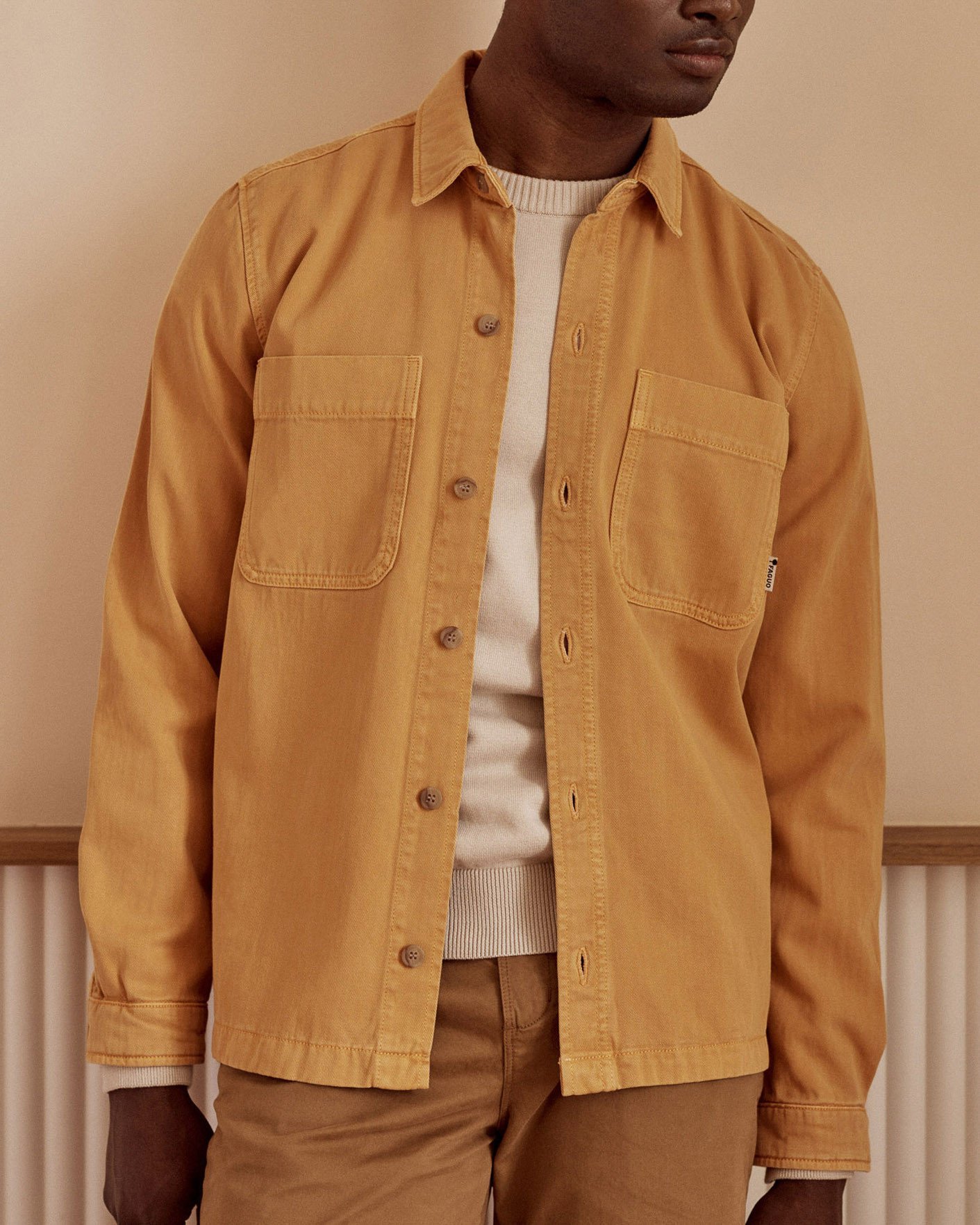 Surchemise orange clair coton - CLEMONT