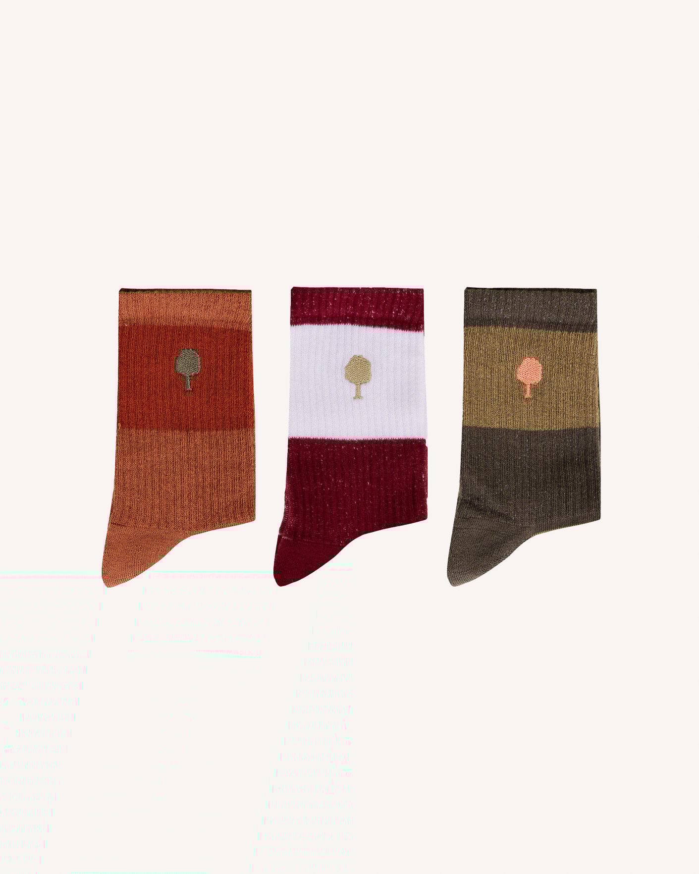 Lot de chaussettes x3 kaki & camel coton - SOCKS