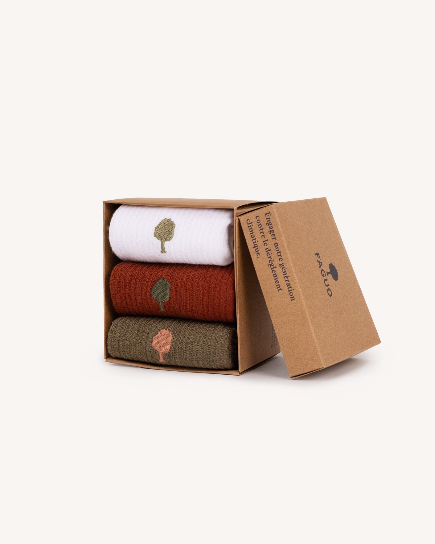 Lot de chaussettes x3 kaki & camel coton - SOCKS