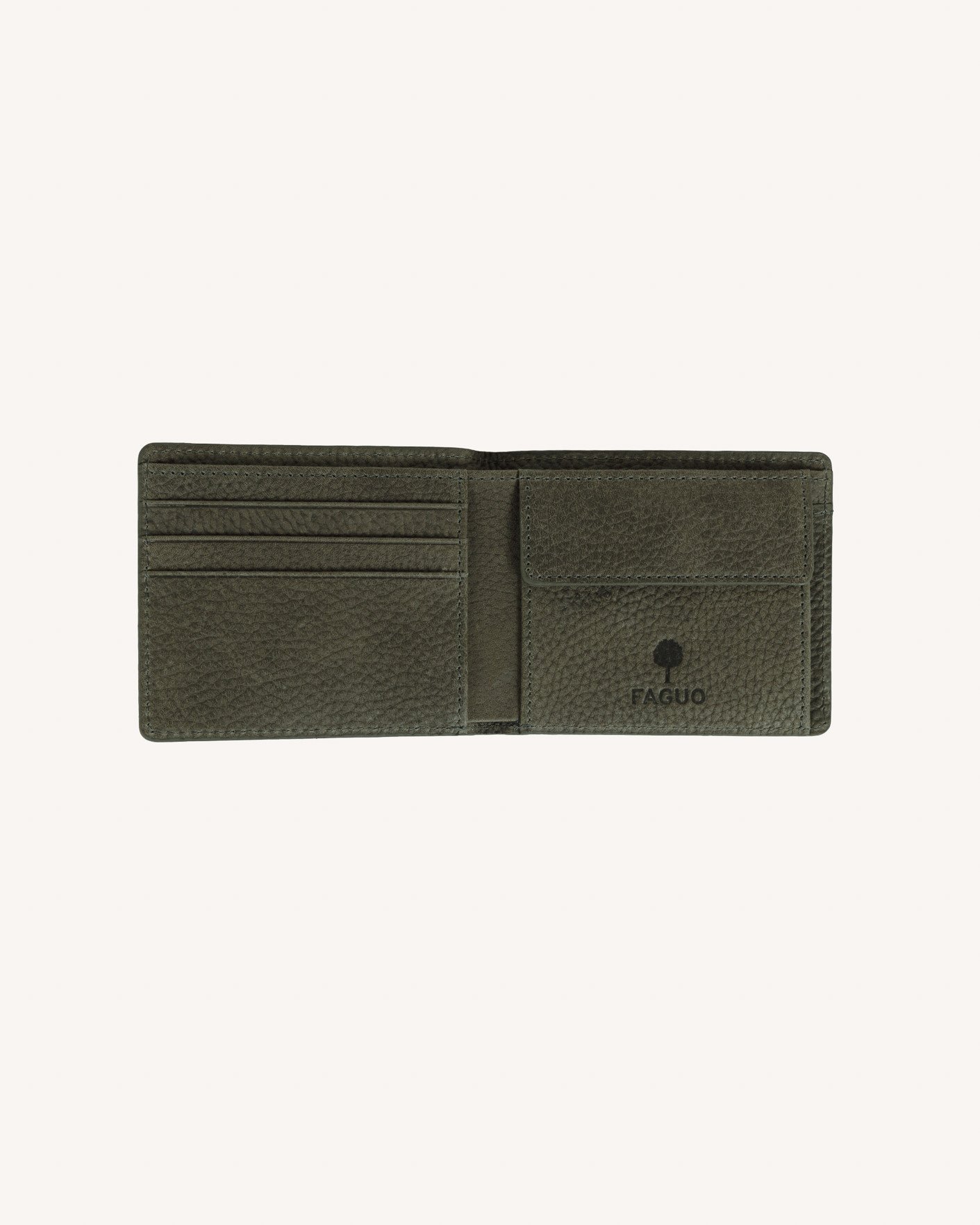 Porte-monnaie en cuir vert foncé - PURSE