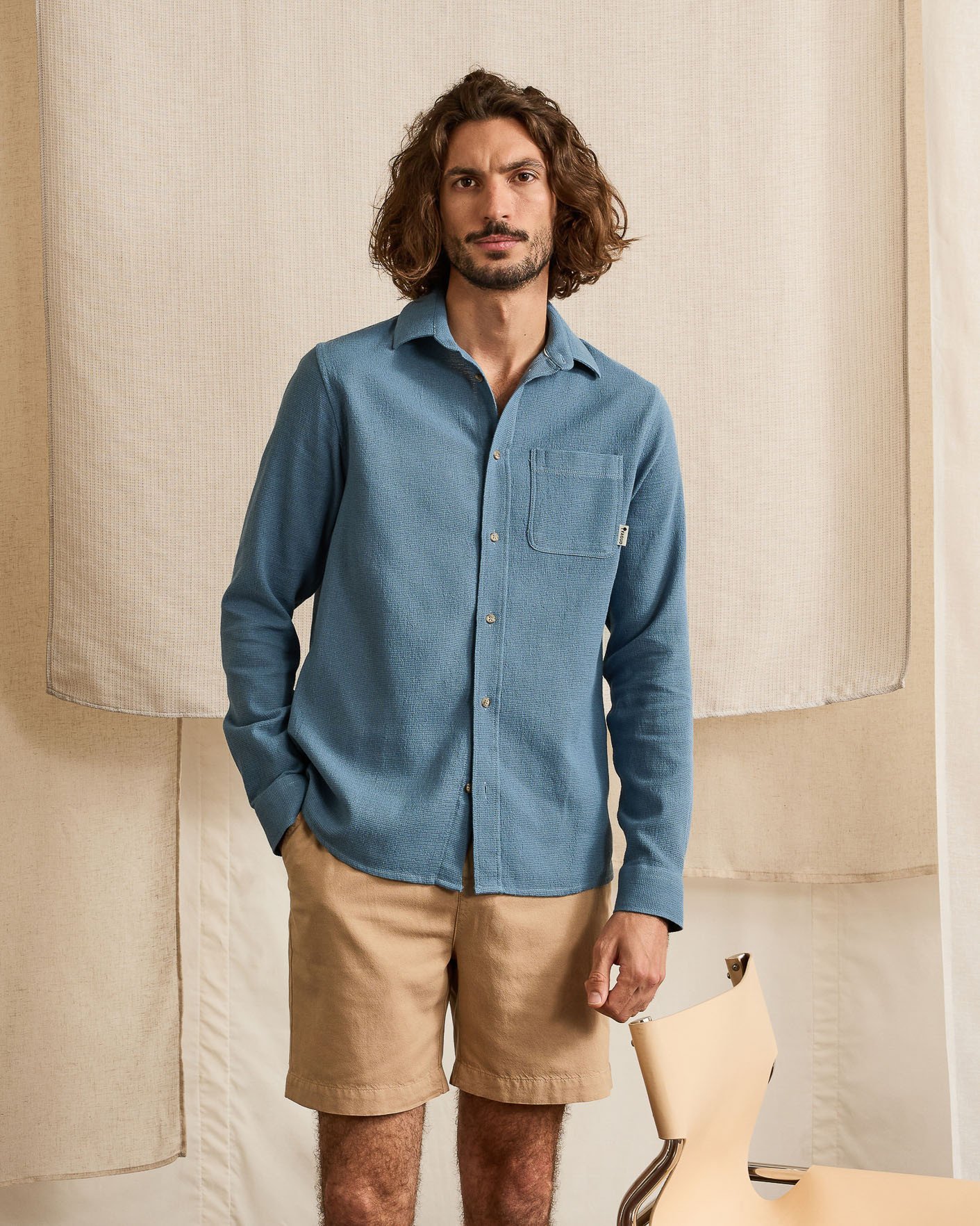 Chemise bleu marine coton - SIGNY