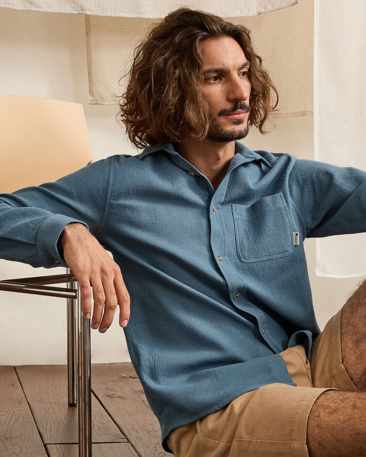 Chemise bleu marine coton - SIGNY