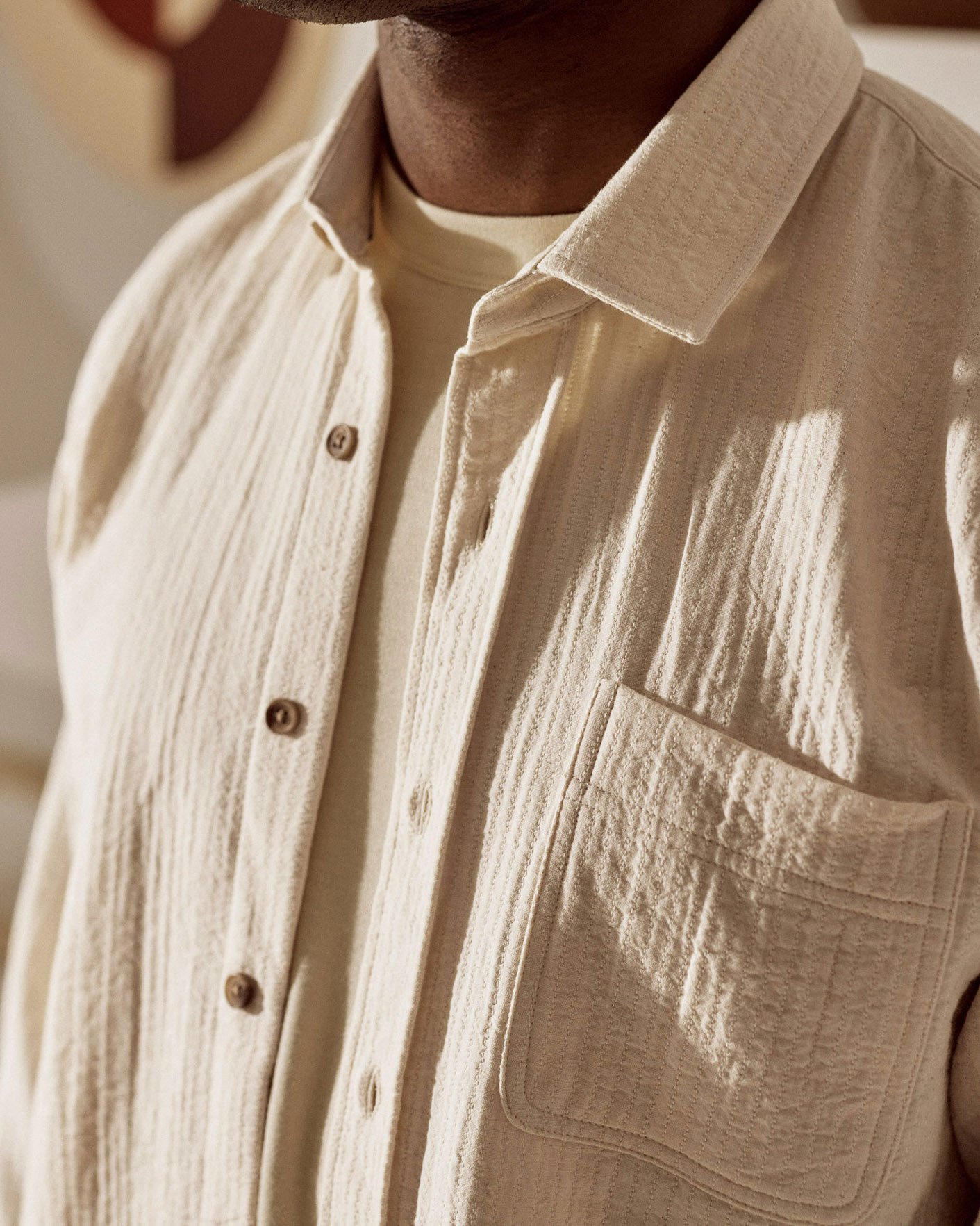 Chemise beige coton - SIGNY