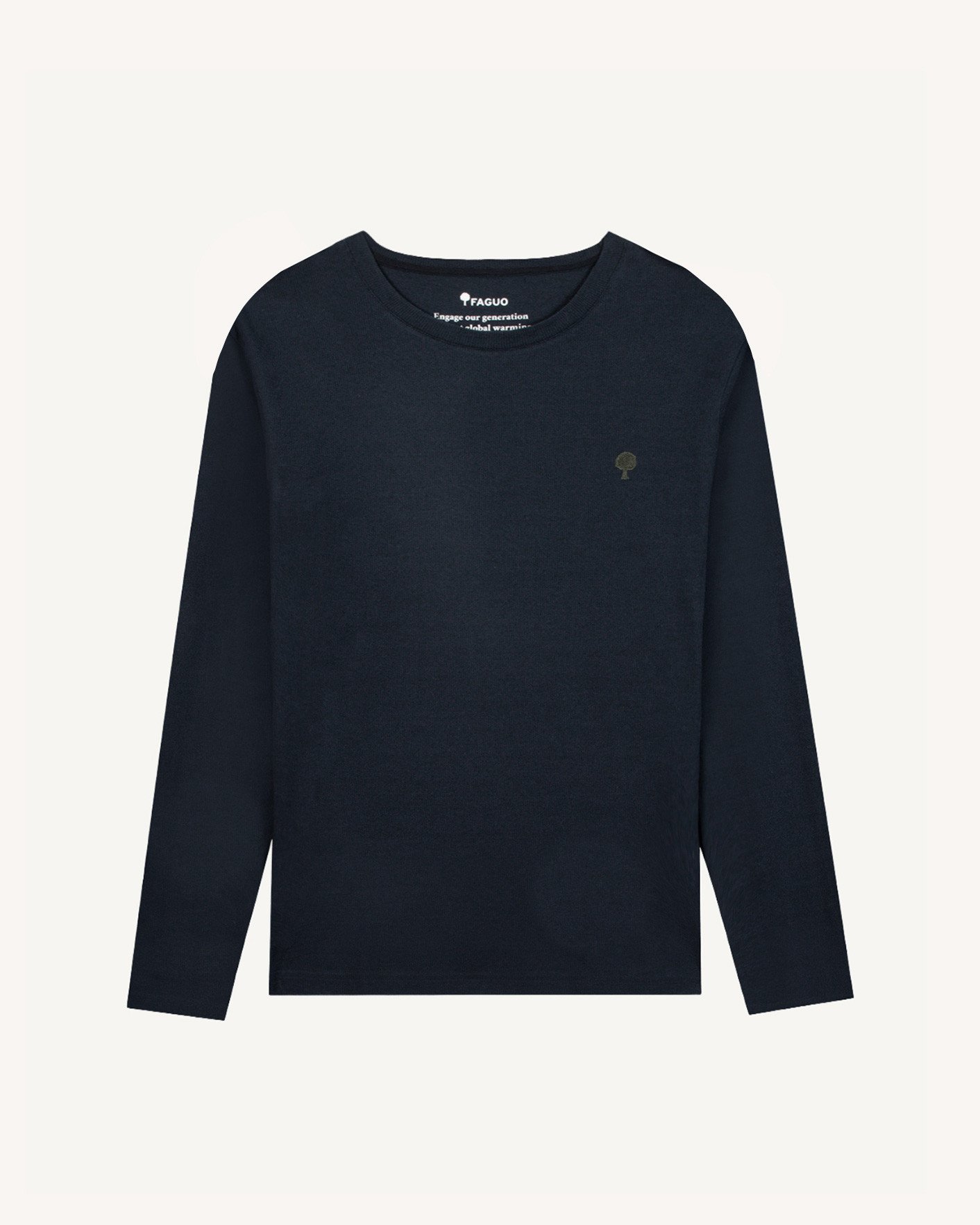 T-shirt bleu marine & écru coton - BAILLY