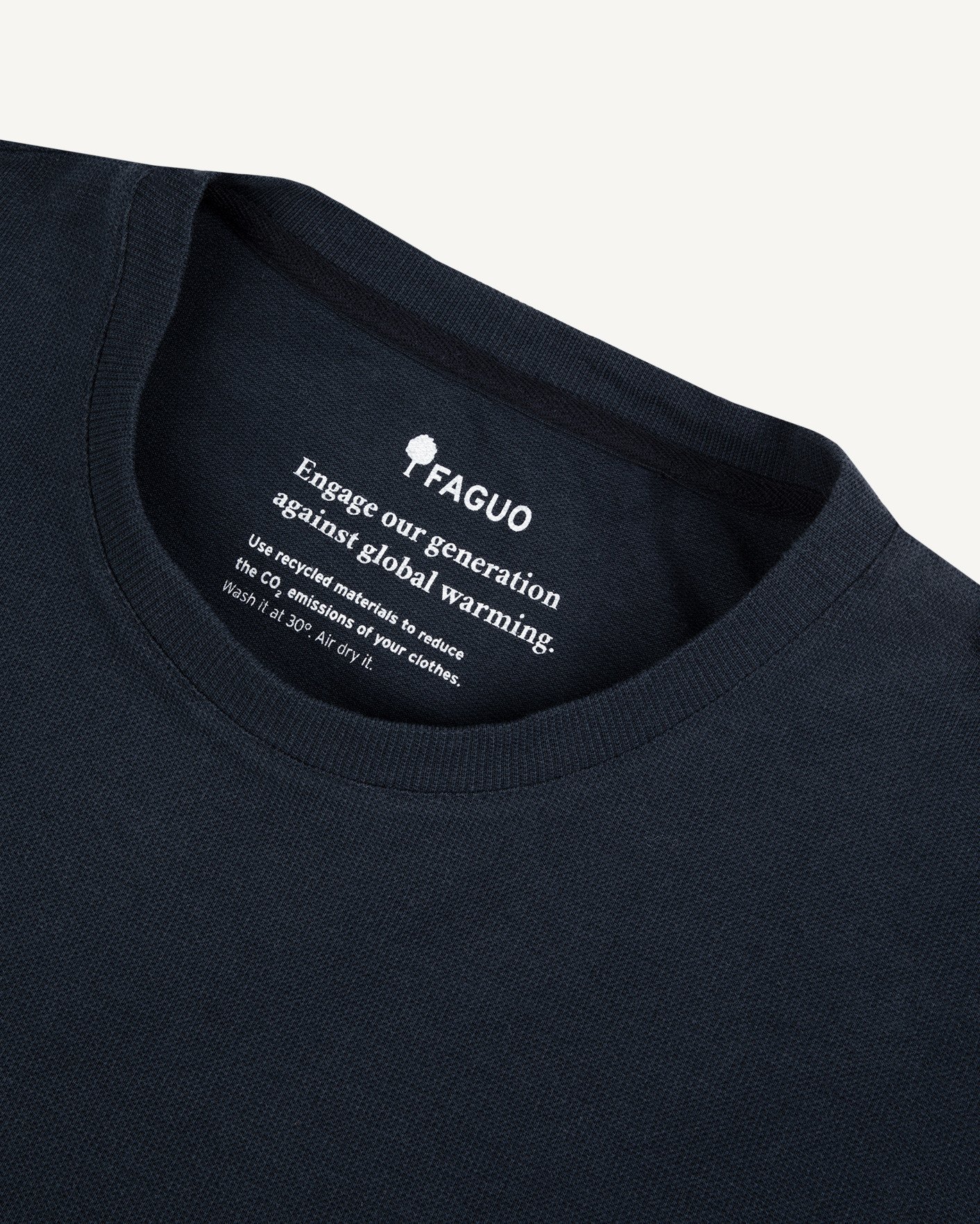 T-shirt bleu marine & écru coton - BAILLY