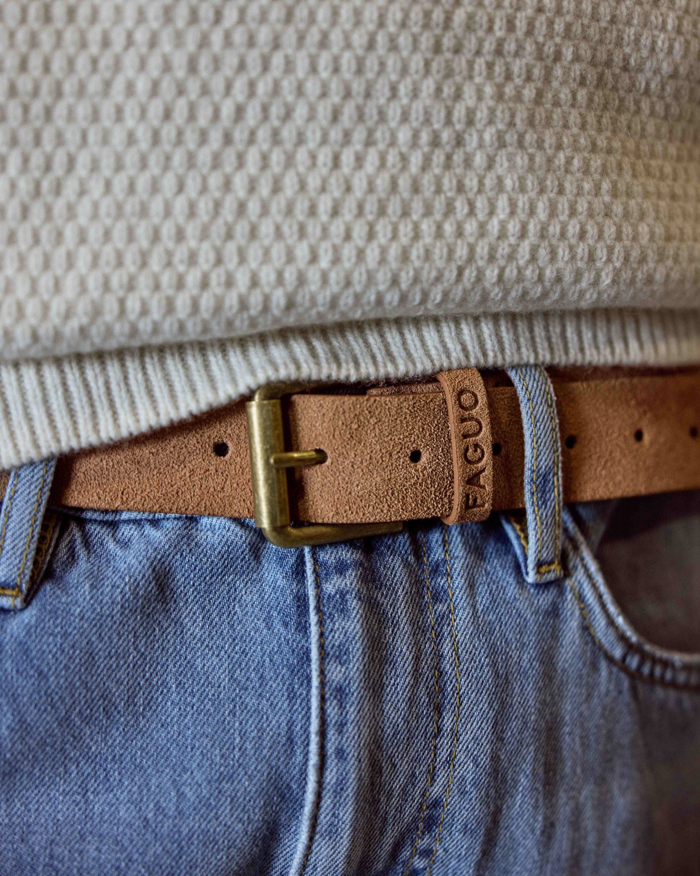 Ceinture en cuir camel - BELT