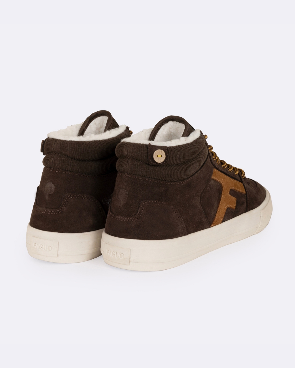 Baskets montantes marron foncé cuir - WALNUT MID