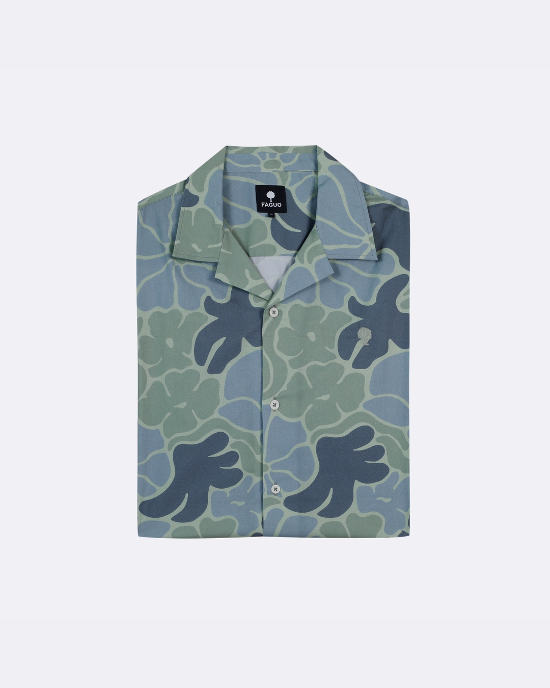 Chemise manches courtes verte & bleue coton - VIMY