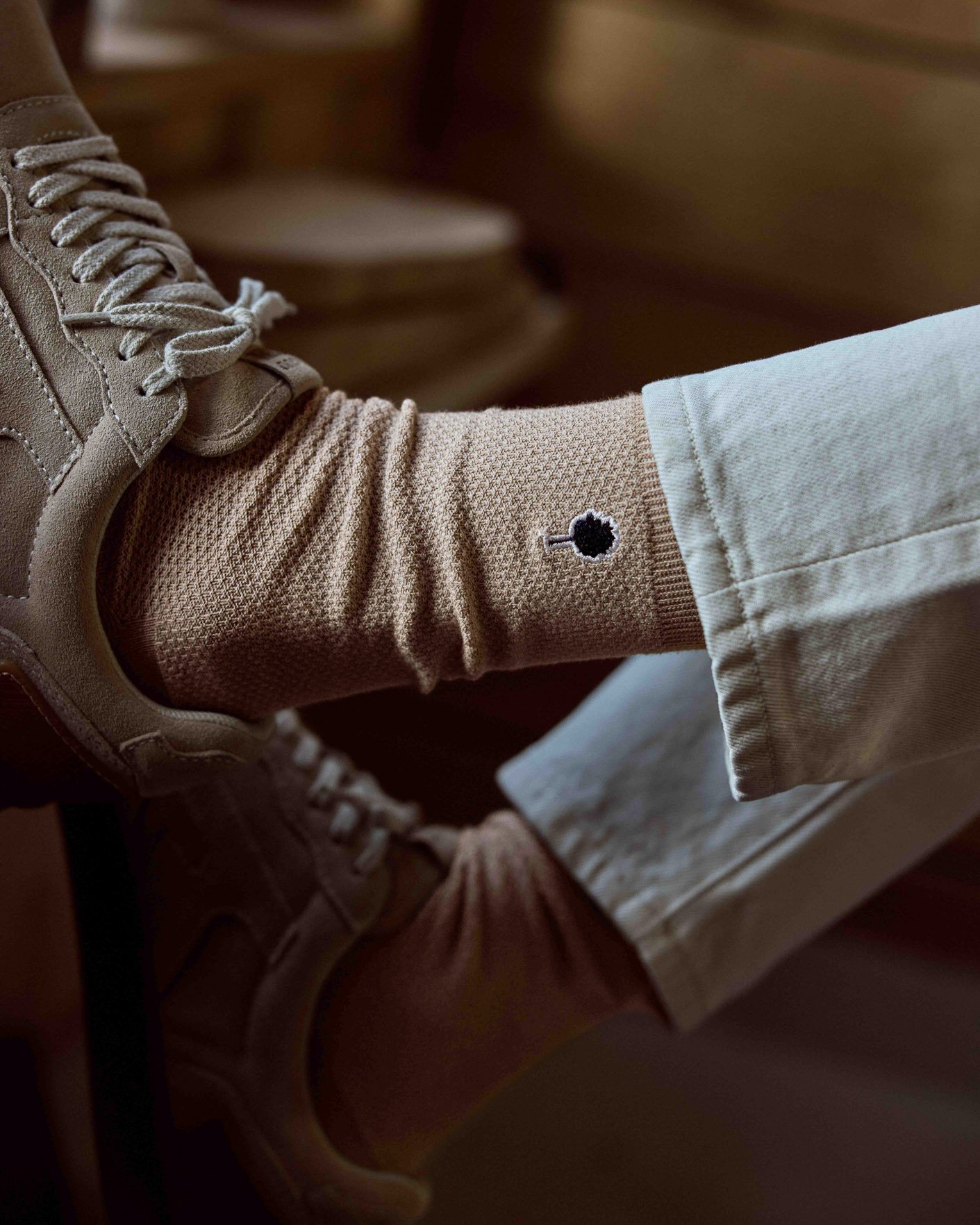 Lot de chaussettes x3 bleu clair & camel coton - SOCKS