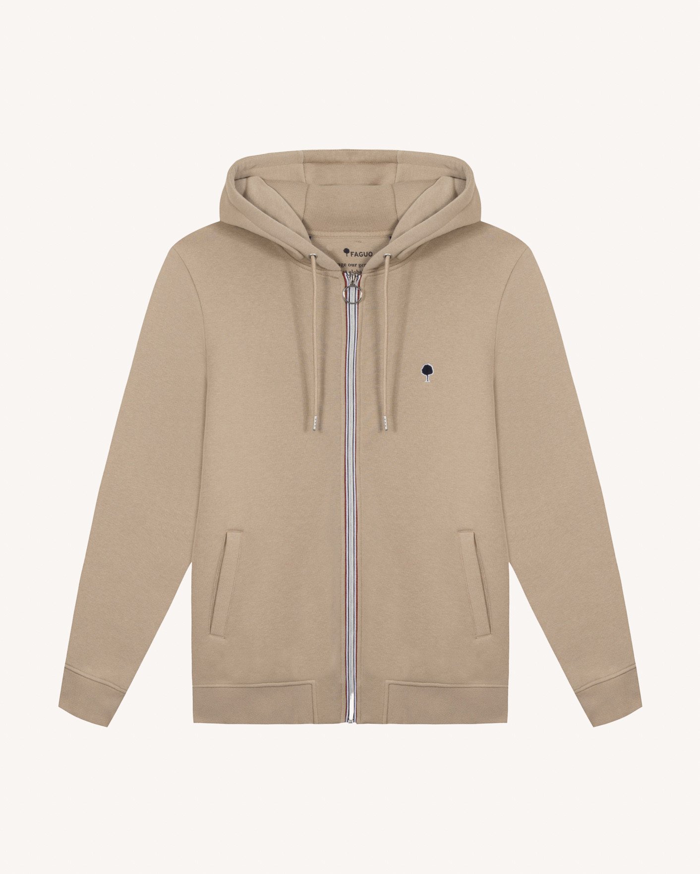 Sweat zippé beige clair coton - MESNIL