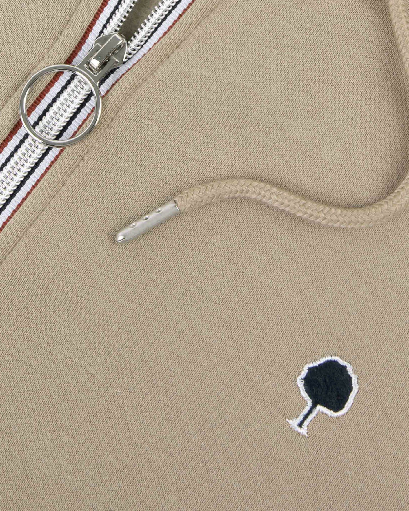 Sweat zippé beige clair coton - MESNIL