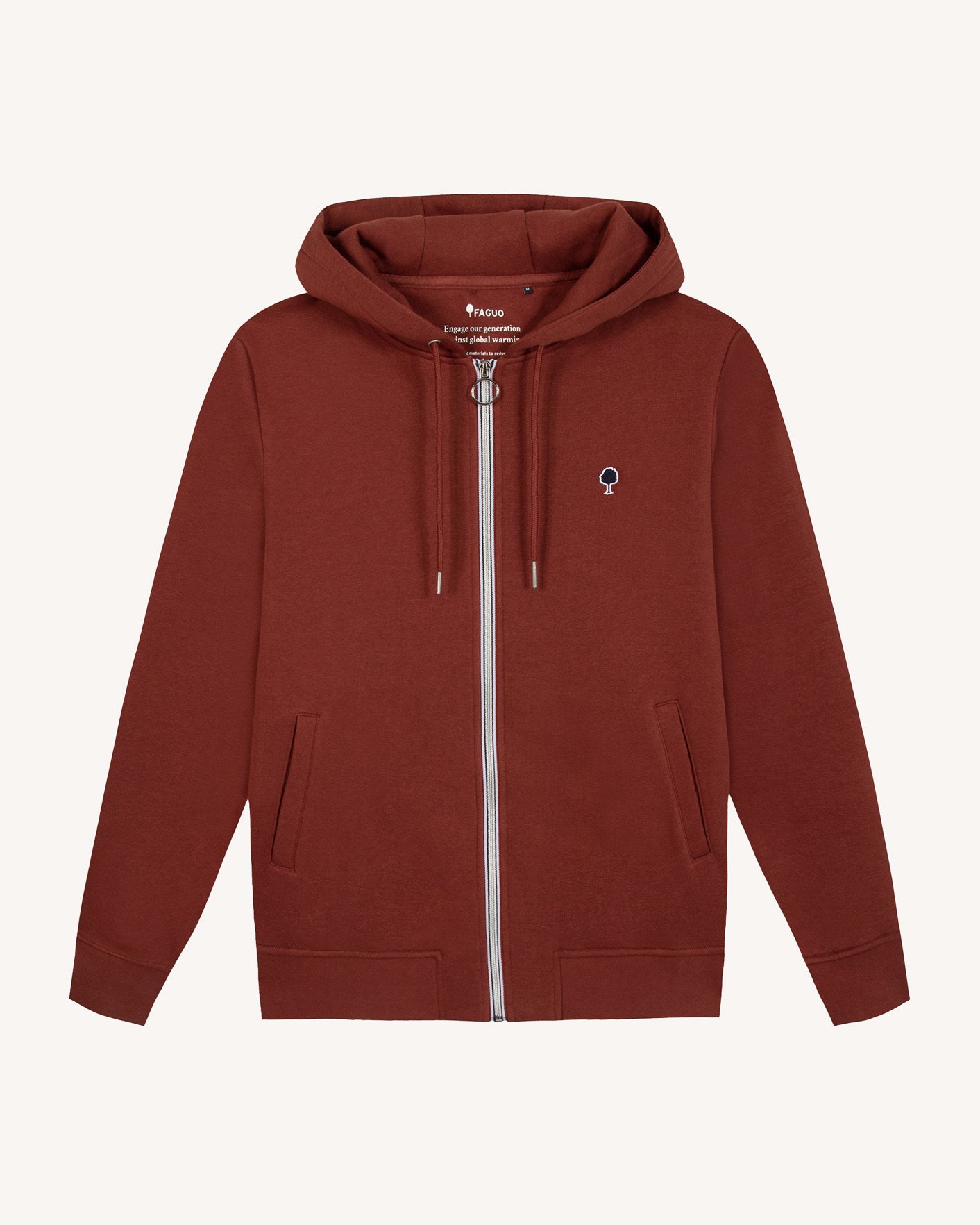 Sweat zippé bordeaux coton - MESNIL