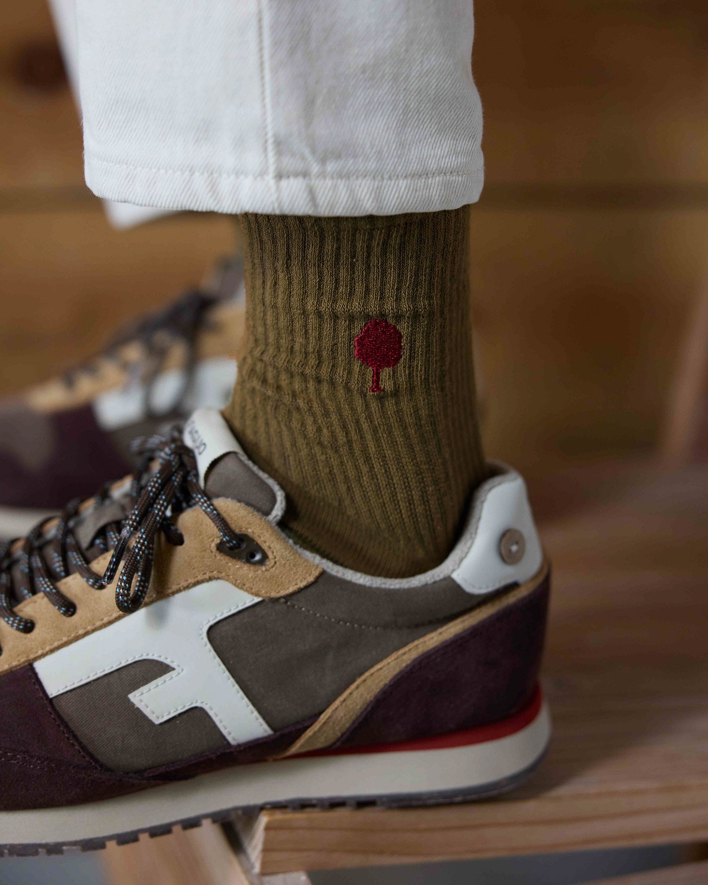 Chaussettes vert olive coton - SOCKS